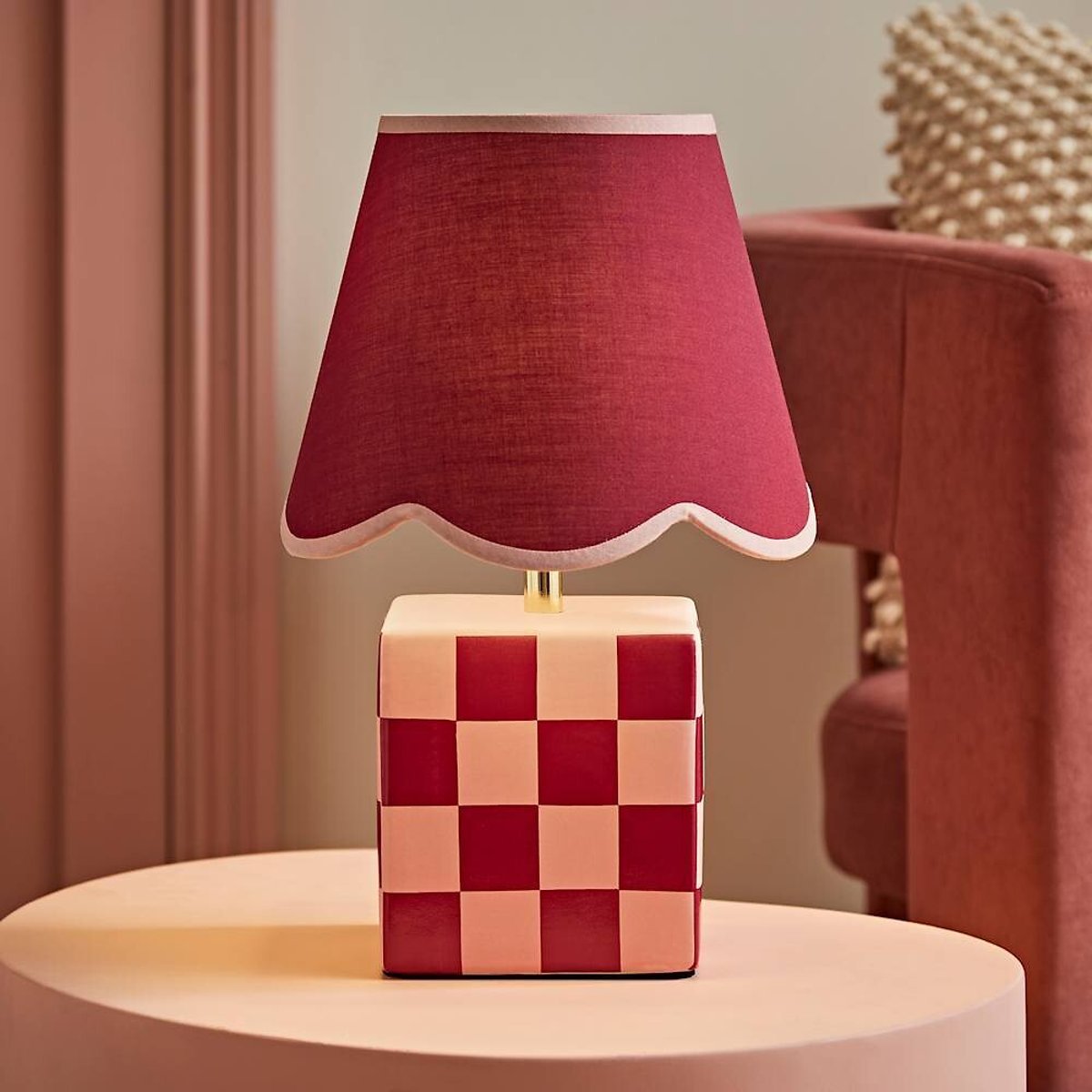 Evelynne Ceramic Table Lamp in Burgundy burgundy, SO'HOME