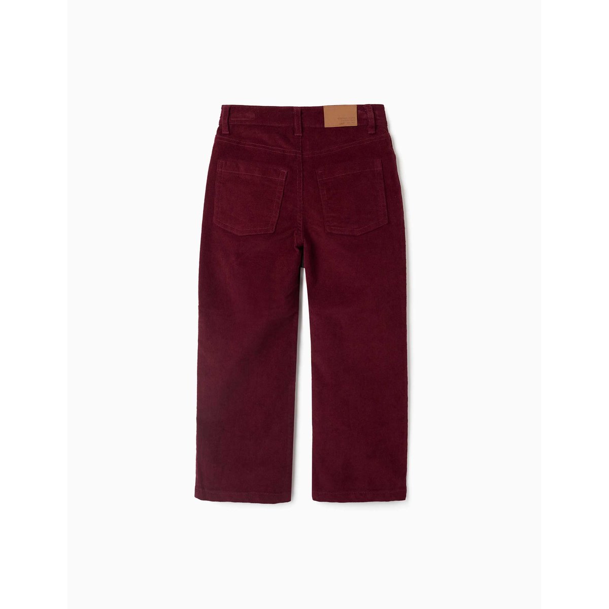 Pantalon à coupe droite en velours côtelé rouge foncé, ZIPPY
