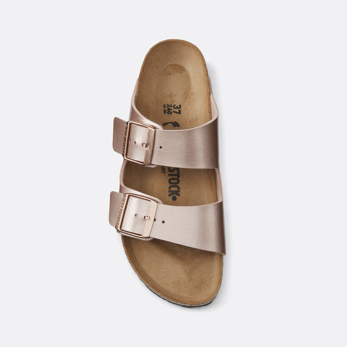 Chinelos de tira dupla Arizona rosa metalizado, BIRKENSTOCK