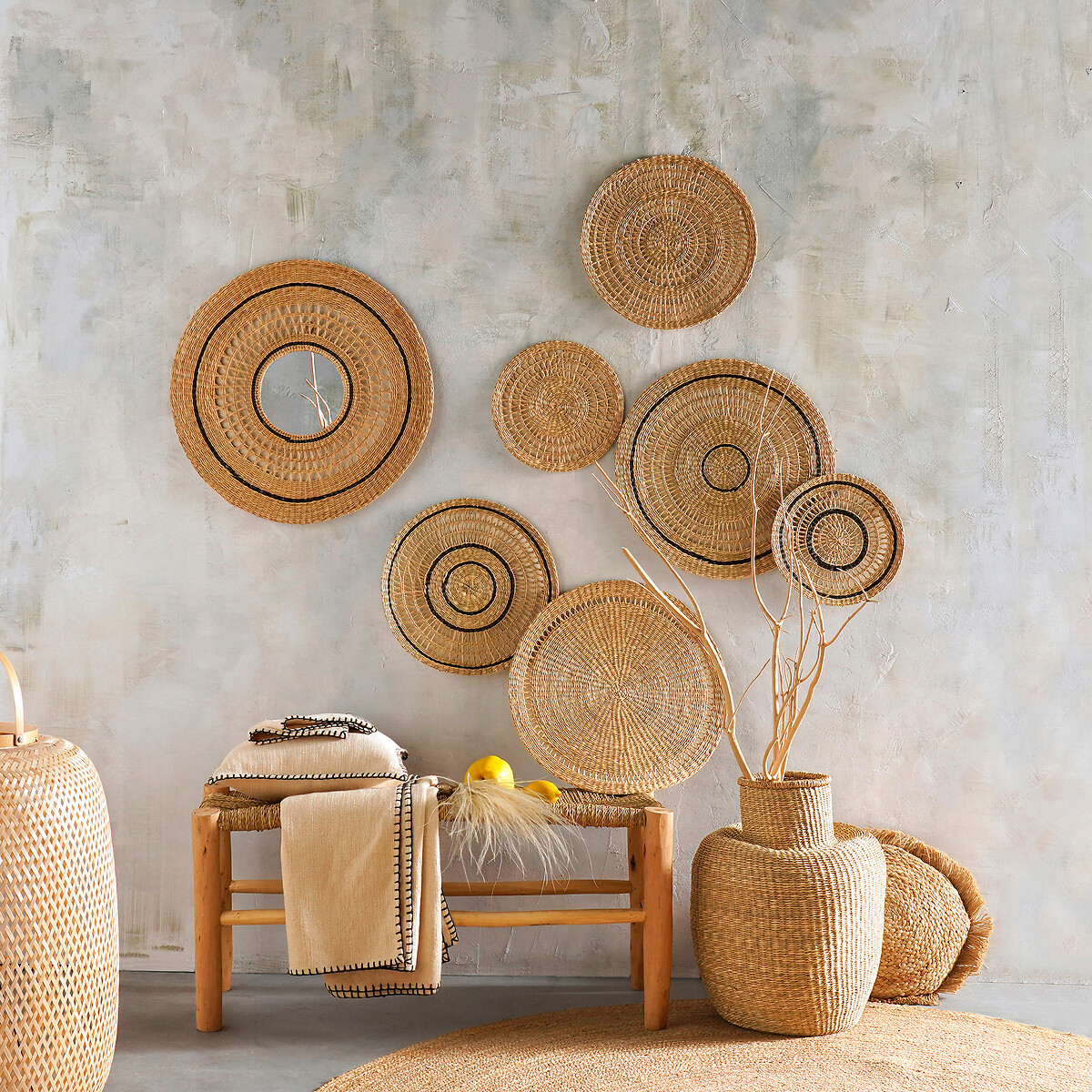 Lot de 3 décorations murales, Jutlo naturel, LA REDOUTE INTERIEURS