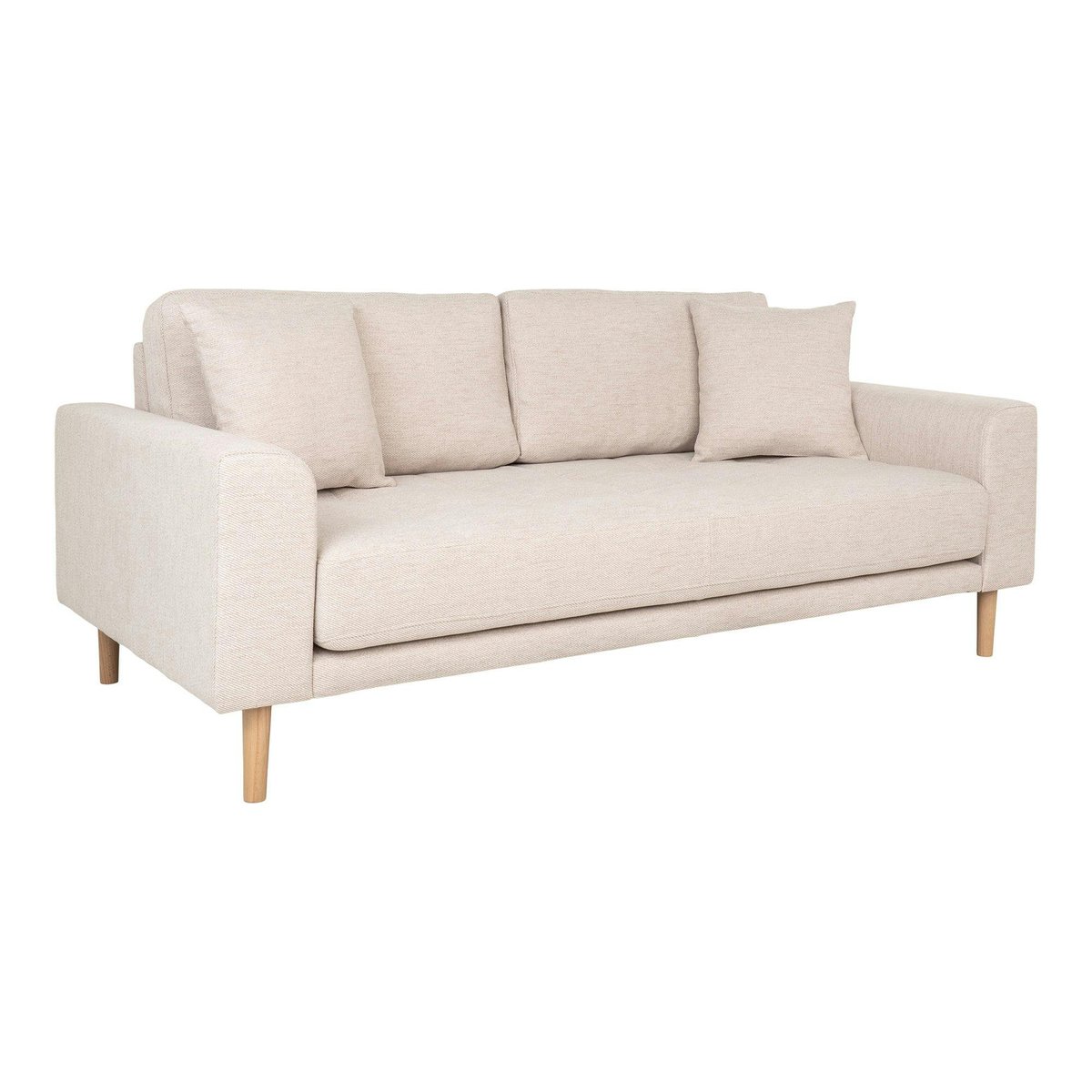 Canapé droit moderne en tissu AMSTERDAM beige sable - 2,5 places, PIER IMPORT