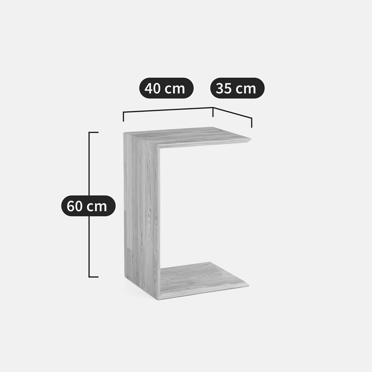 Massief eiken bijzettafel, Hiba eikenhout, LA REDOUTE INTERIEURS