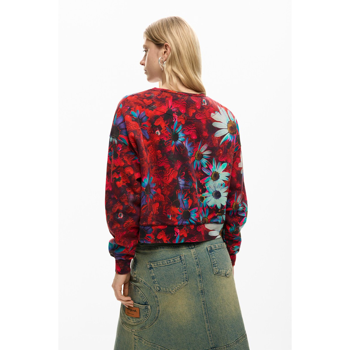 Desigual Sweat-shirt imprimé cœur noir, DESIGUAL