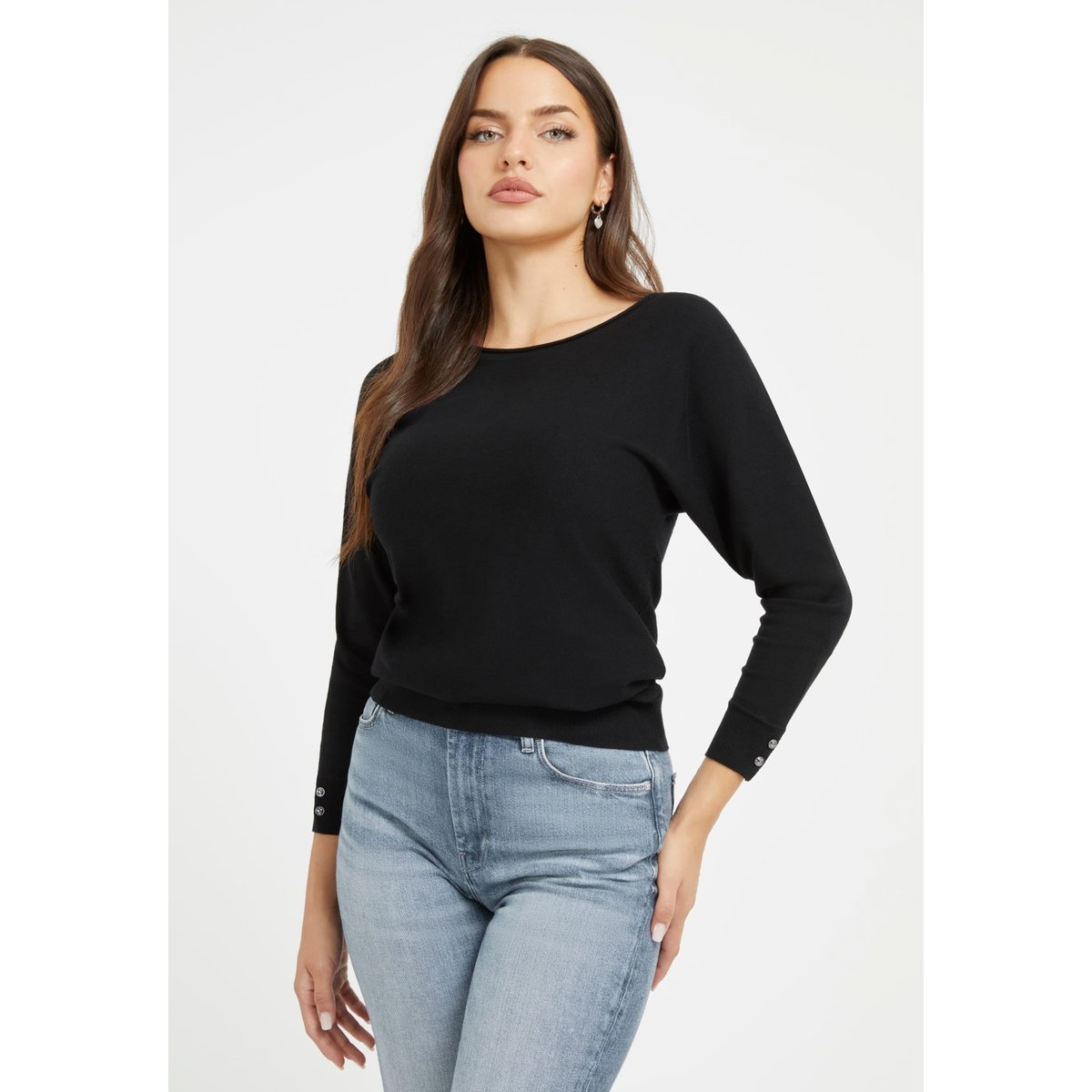 Pull Manches Chauve-Souris noir, GUESS