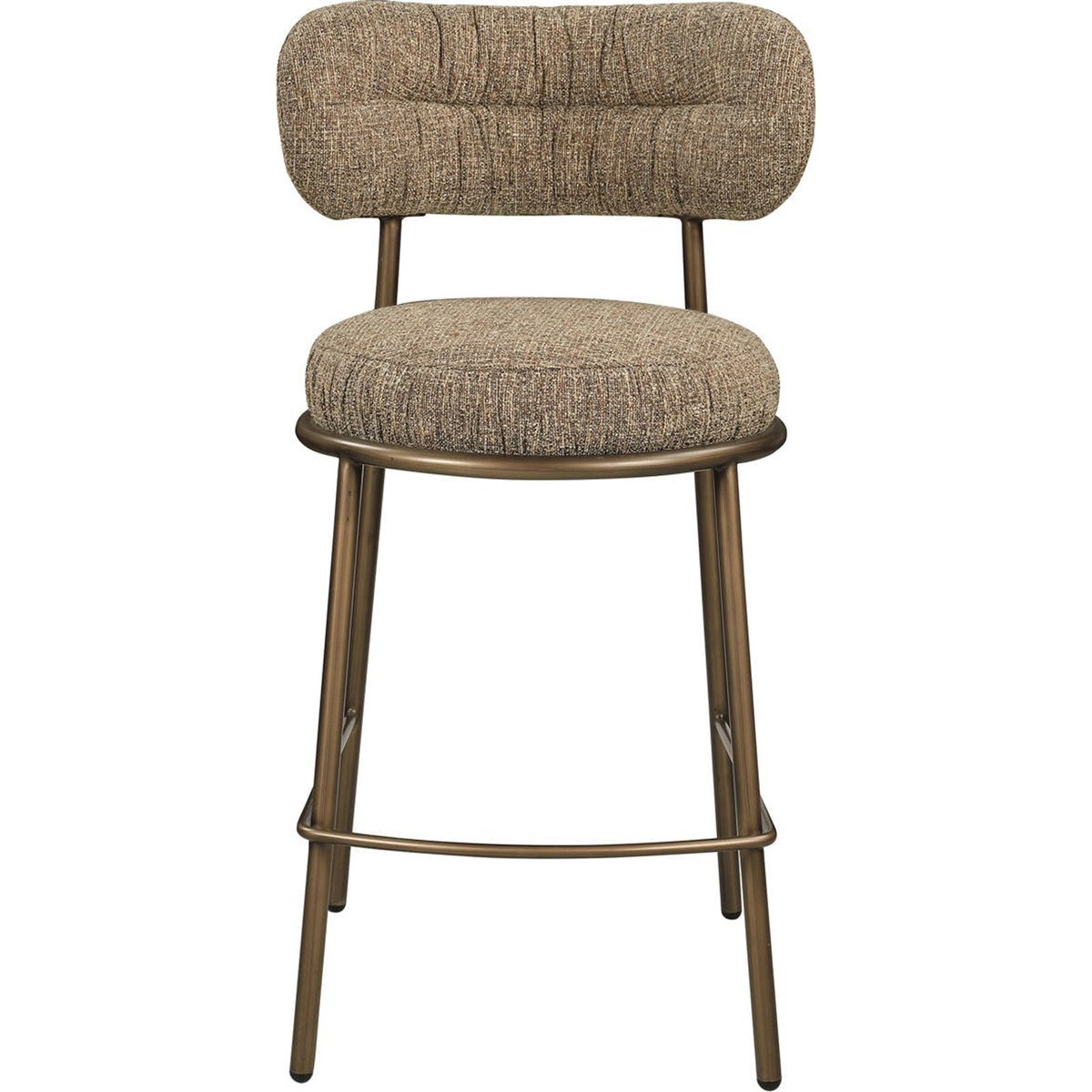 Tabouret de comptoir en tweed marron tweed, RECOLLECTION