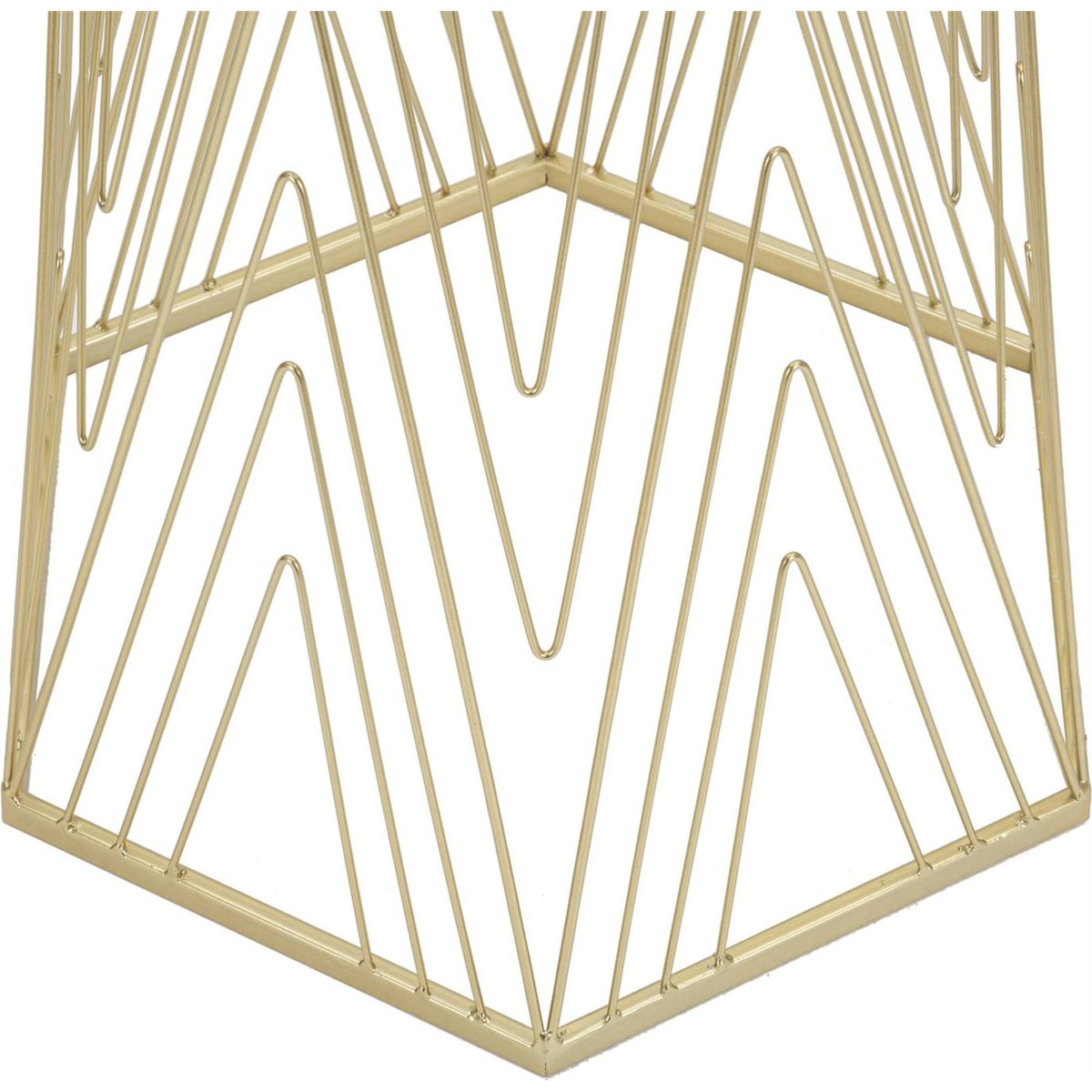Table hexagonale en fer plateau miroir GLAM doré, RECOLLECTION