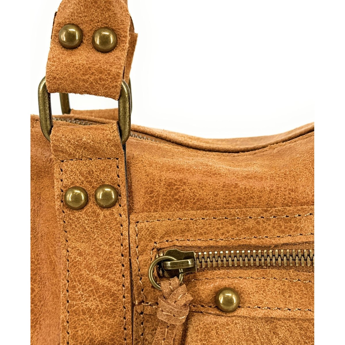 Mini-sac bowling en cuir brossé SANDSTORM MINI noir, OH MY BAG
