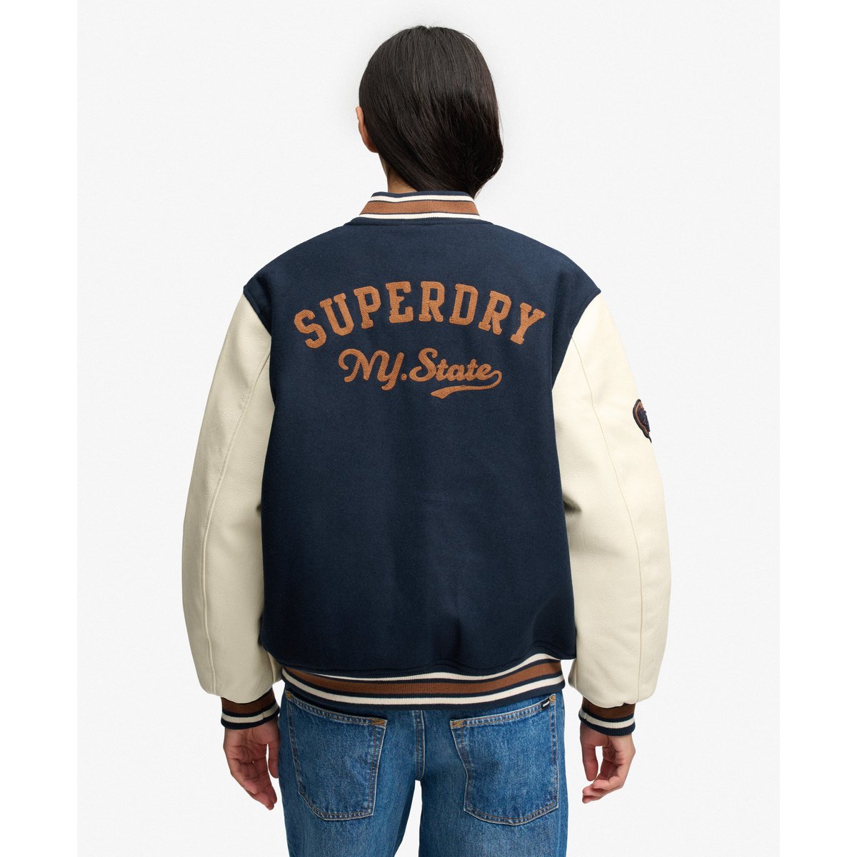Bomber Varsity à Écussons bleu marine éclipse, SUPERDRY