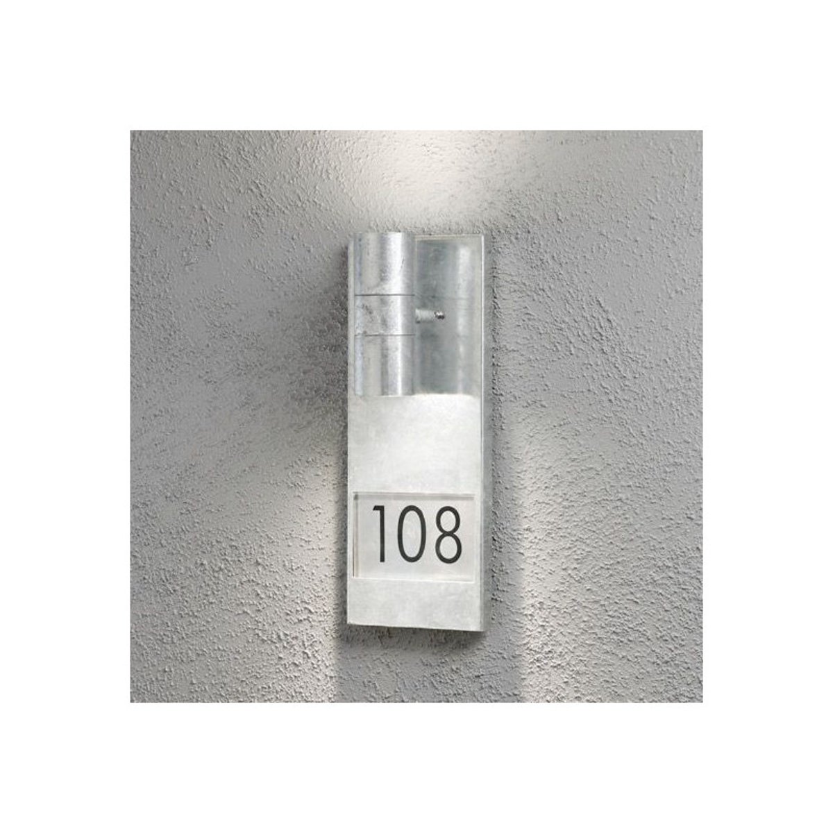 Applique extérieure Et Numéro De Maison En Métal Galvanisé gris, MILLUMINE