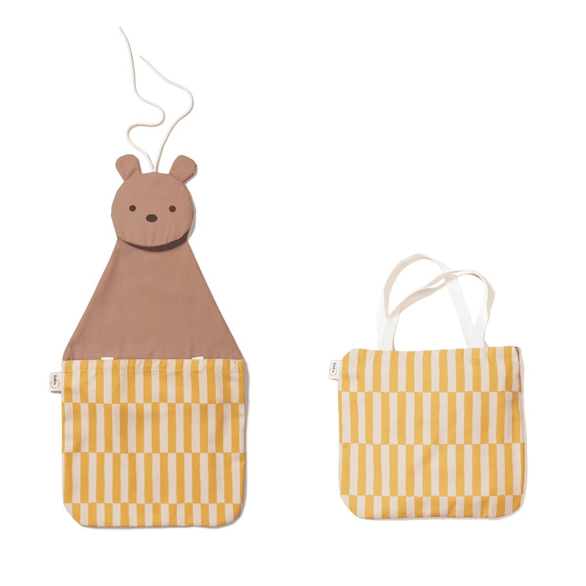 play&go - rangement mural & sac - bear ecru/jaune, PLAY ET GO
