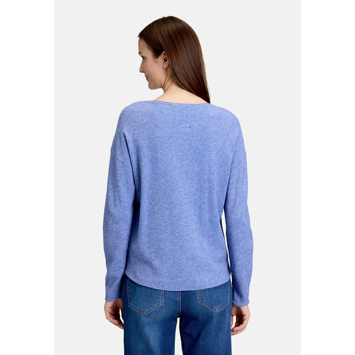 Pull-over en maille à encolure ronde middle blue melange, BETTY & CO