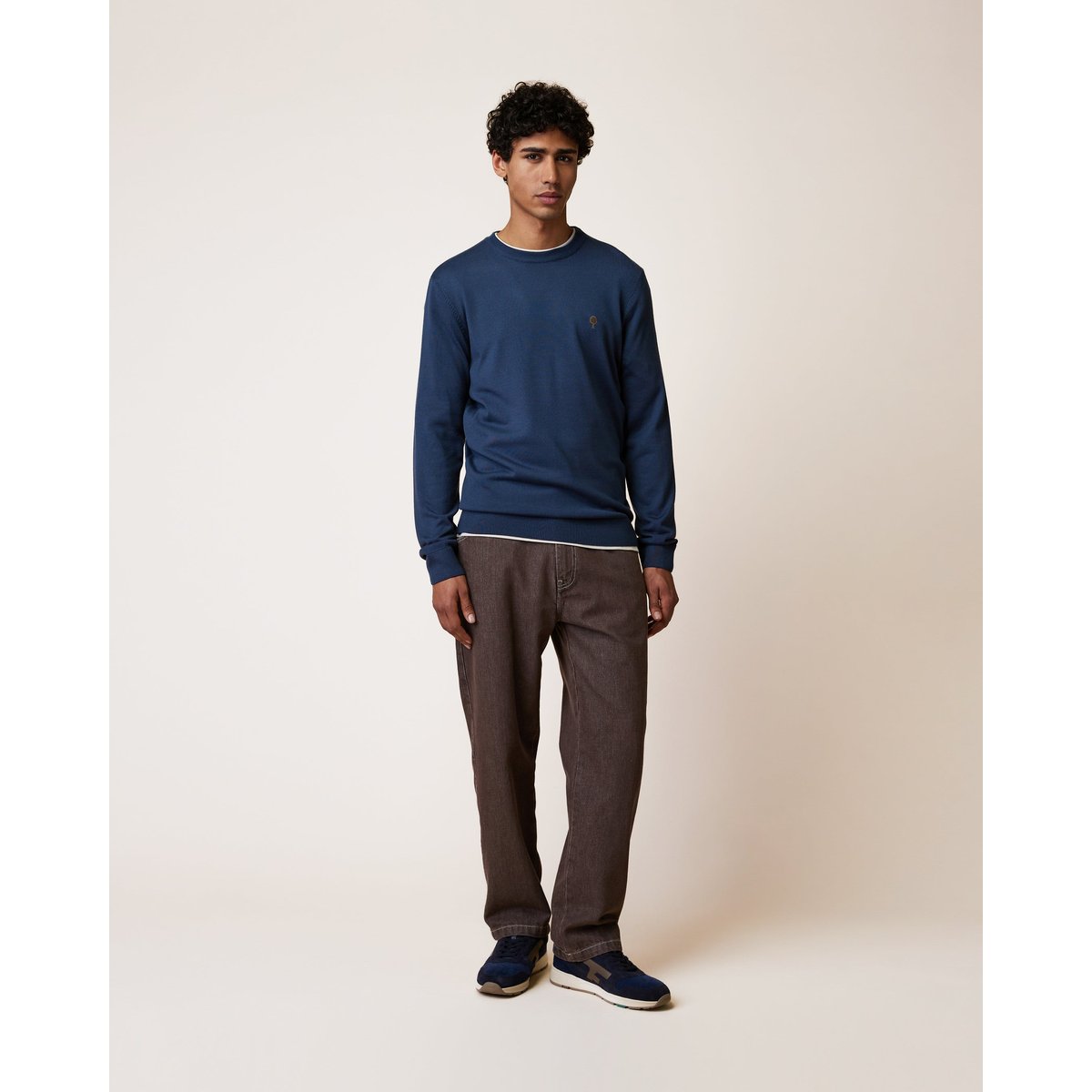 Pull en maille bleu marine, FAGUO
