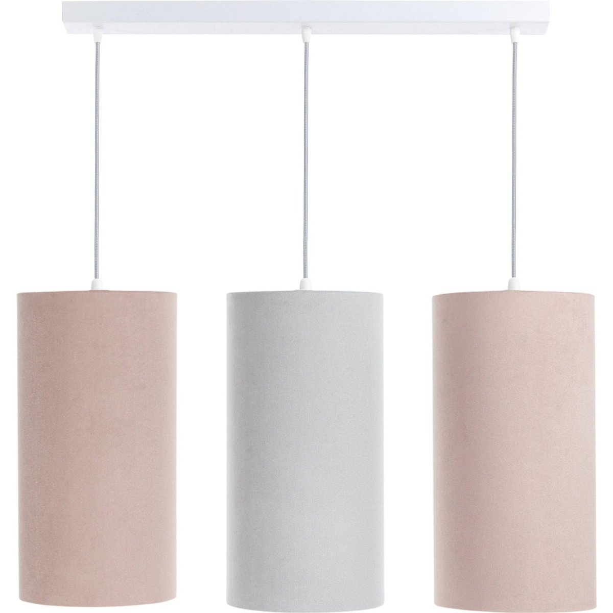 Suspension rectangulaire en tissu, JASMIN rose poudré avec beige crème, BPS KONCEPT