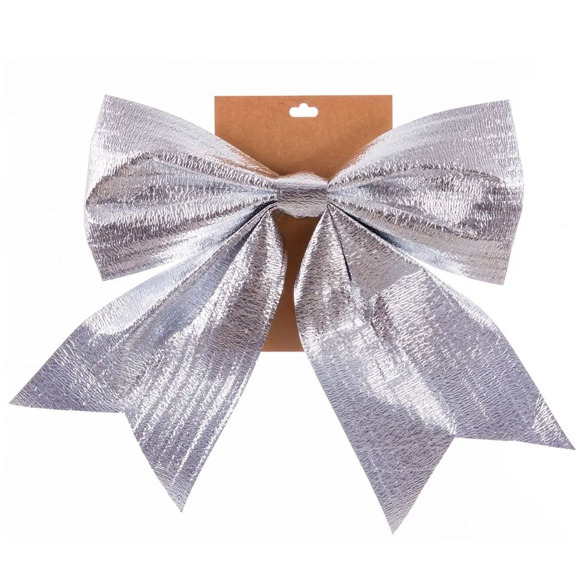 Décoration de Noël grand noeud argenté 25cm argent, WADIGA