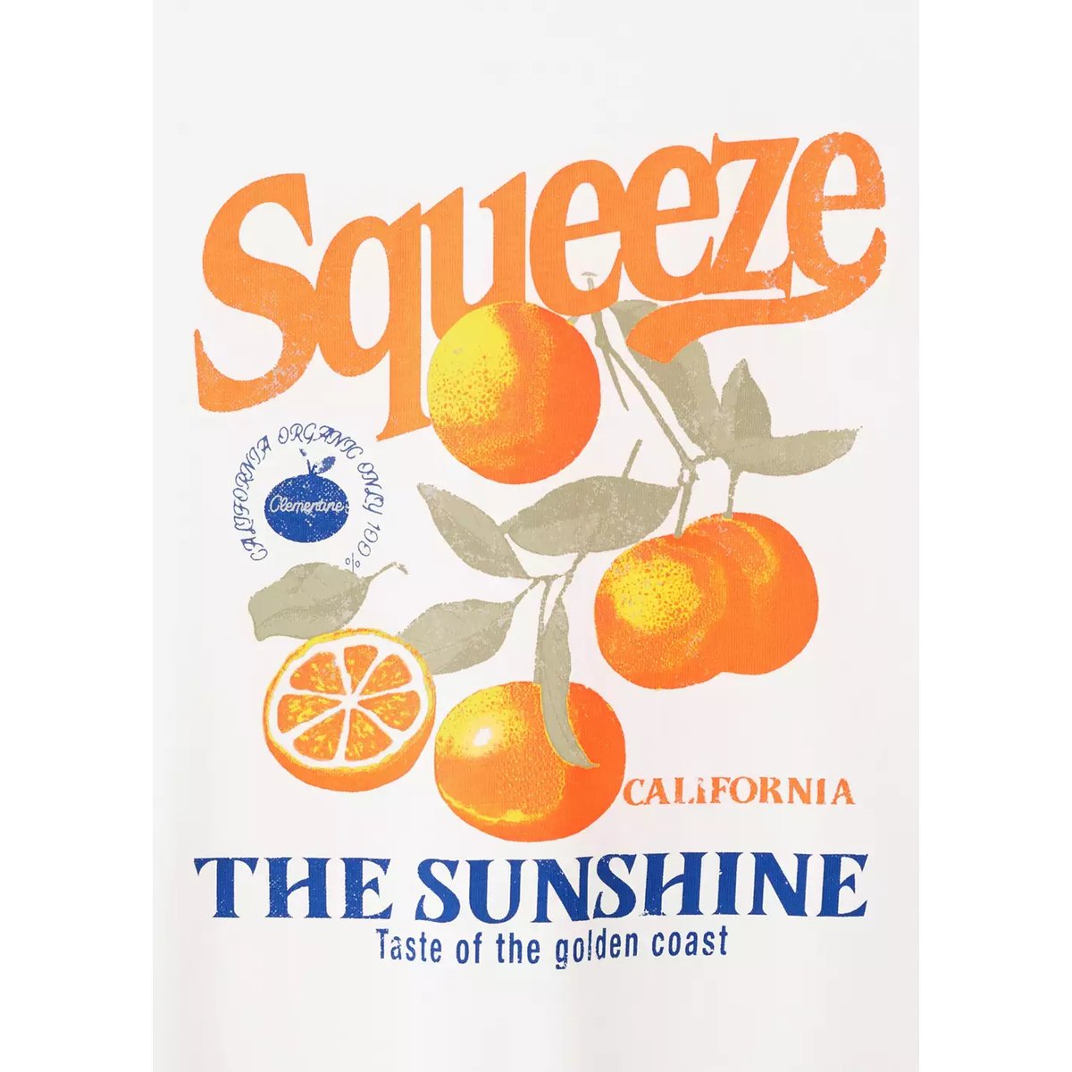 T-shirt en coton imprimé orange, MANGO