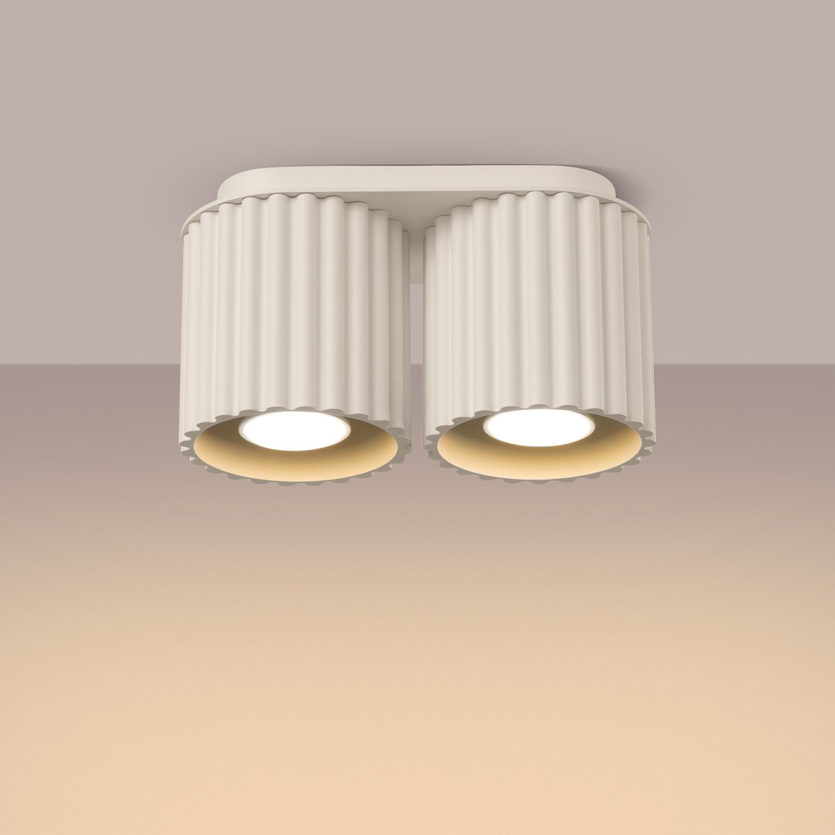 Plafonnier Aluminium Beige GU10 2 Aura beige, EDEN