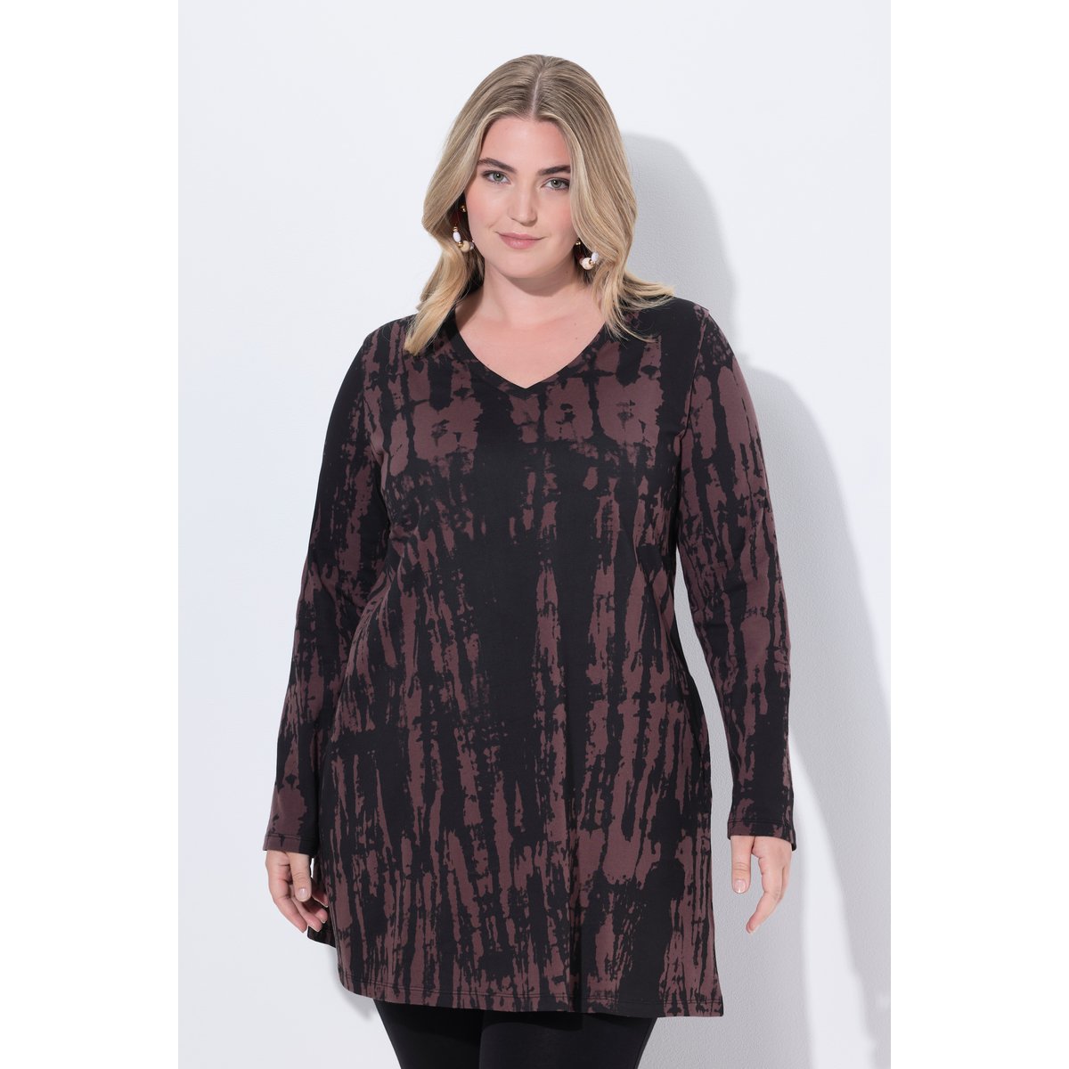 T-shirt long avec dégradé de couleurs expresso, ULLA POPKEN