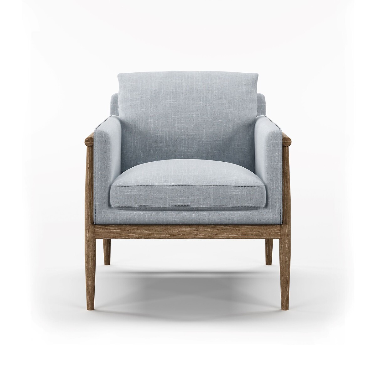 Alaric Mid-Century Linen and Solid Wood Chair grey, SO'HOME
