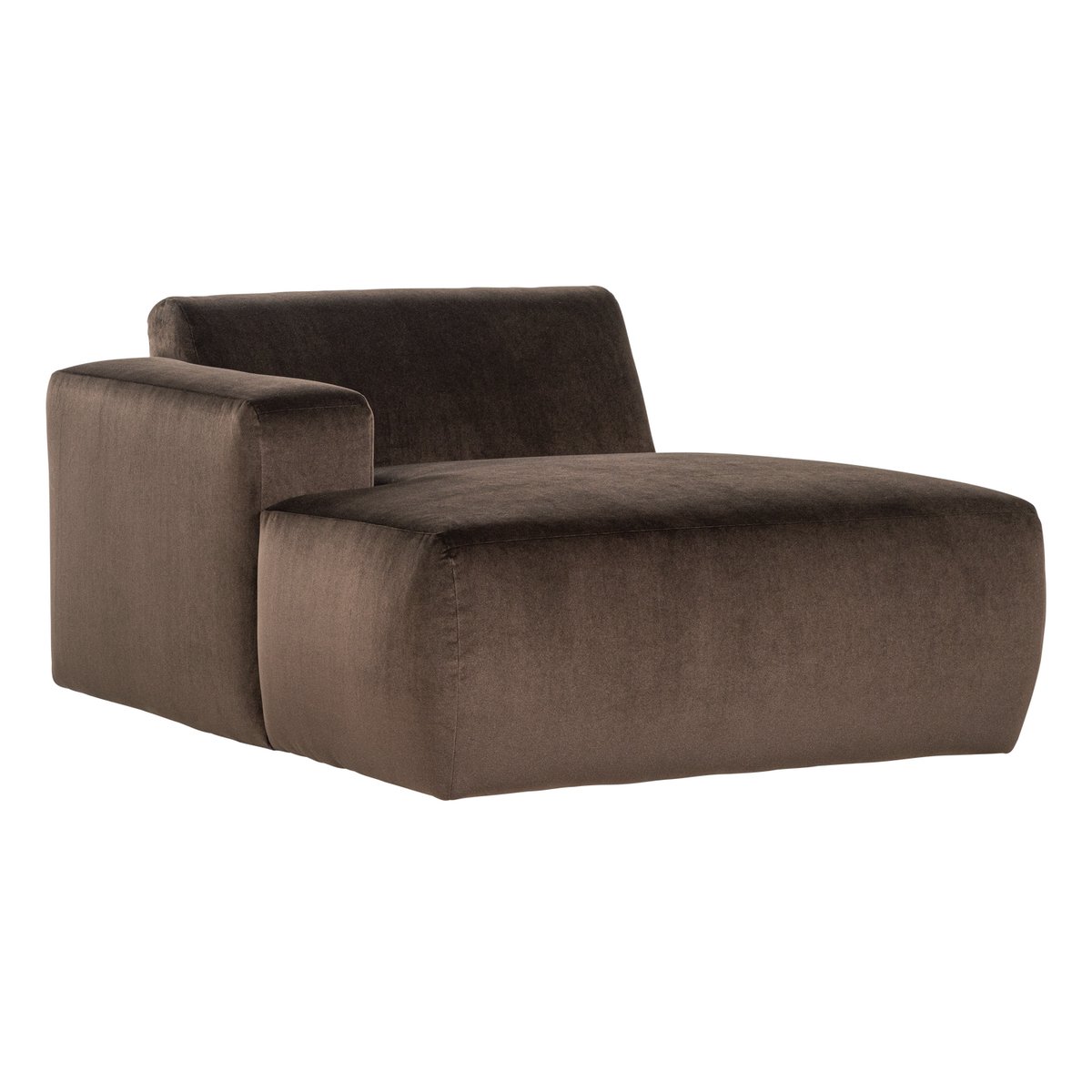 Élément méridienne gauche en velours MOJO BASE marron, WOOOD