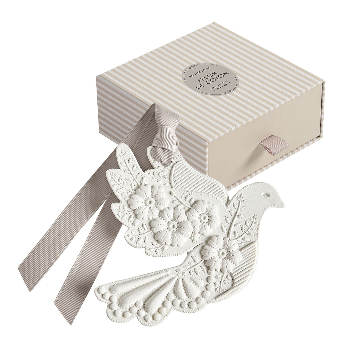 Décor parfumé Colombe en Fleurs - FLEUR DE COTON blanc, MATHILDE M