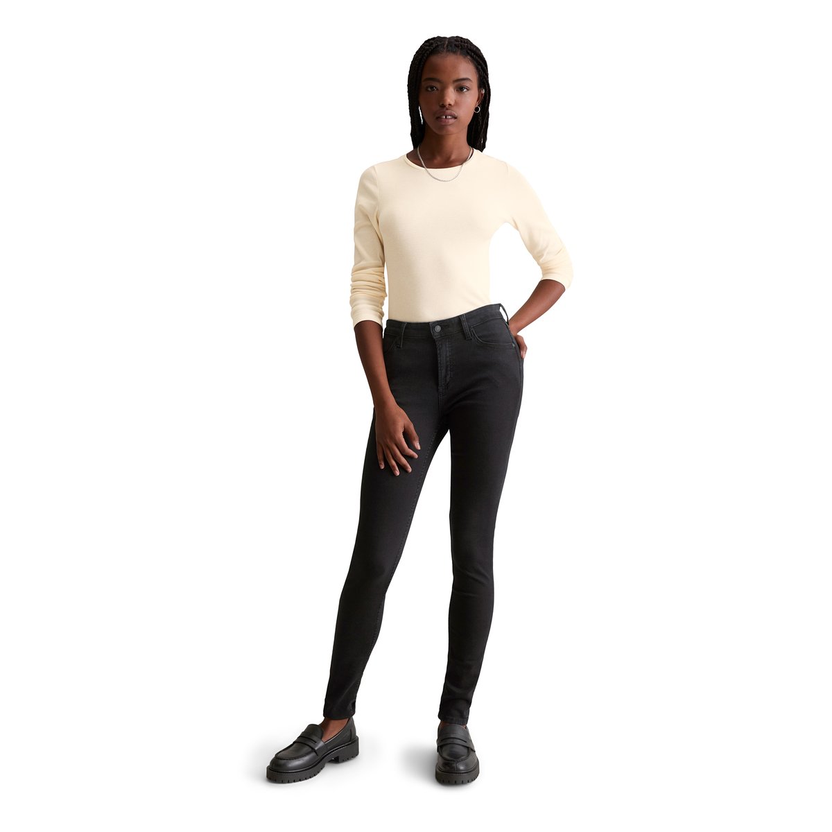 Jeans modèle Kaj skinny en mélange coton BIo stretch noir, MARC O’POLO DENIM