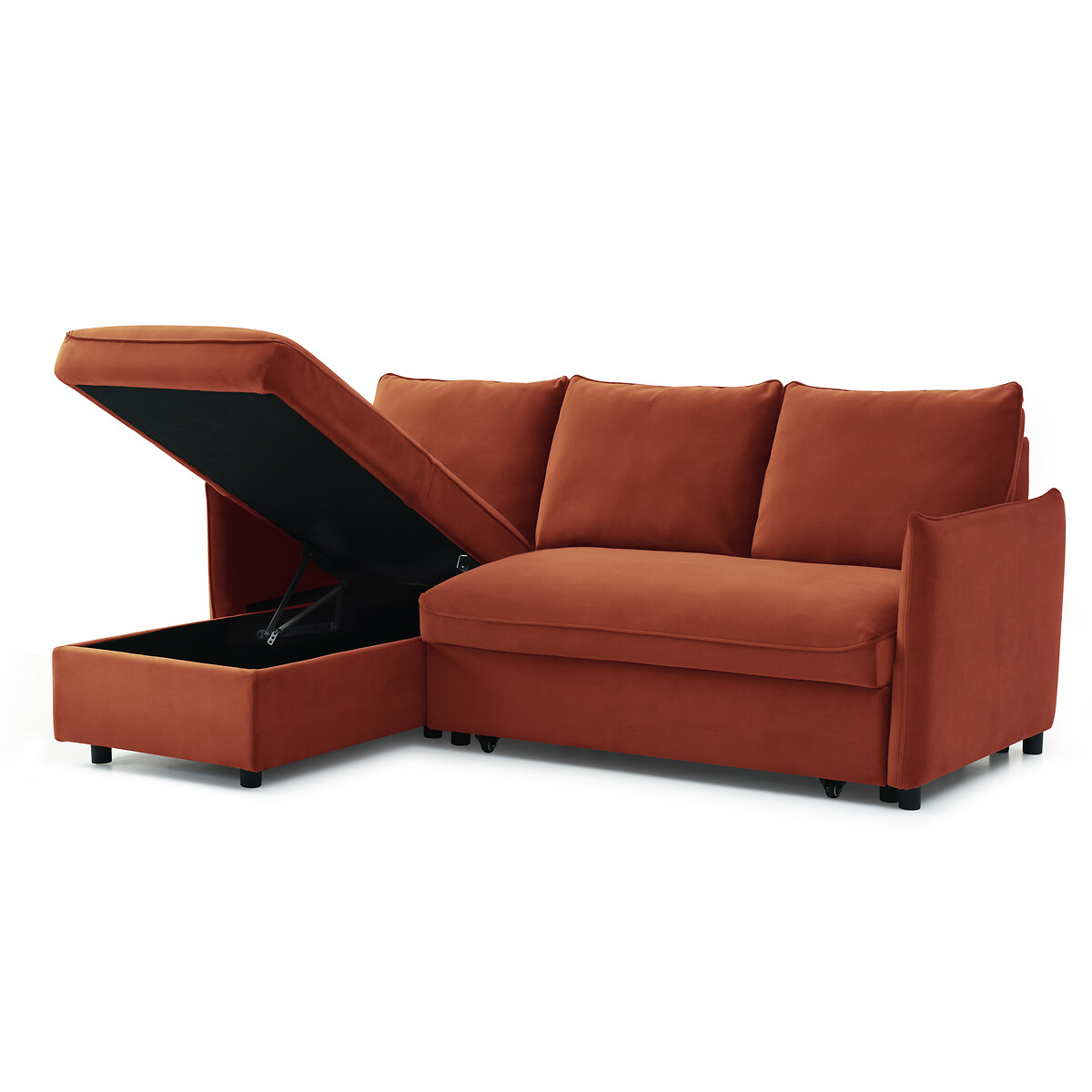 Beatrice Velvet Corner Sofa Bed orange, ÉDITÉ