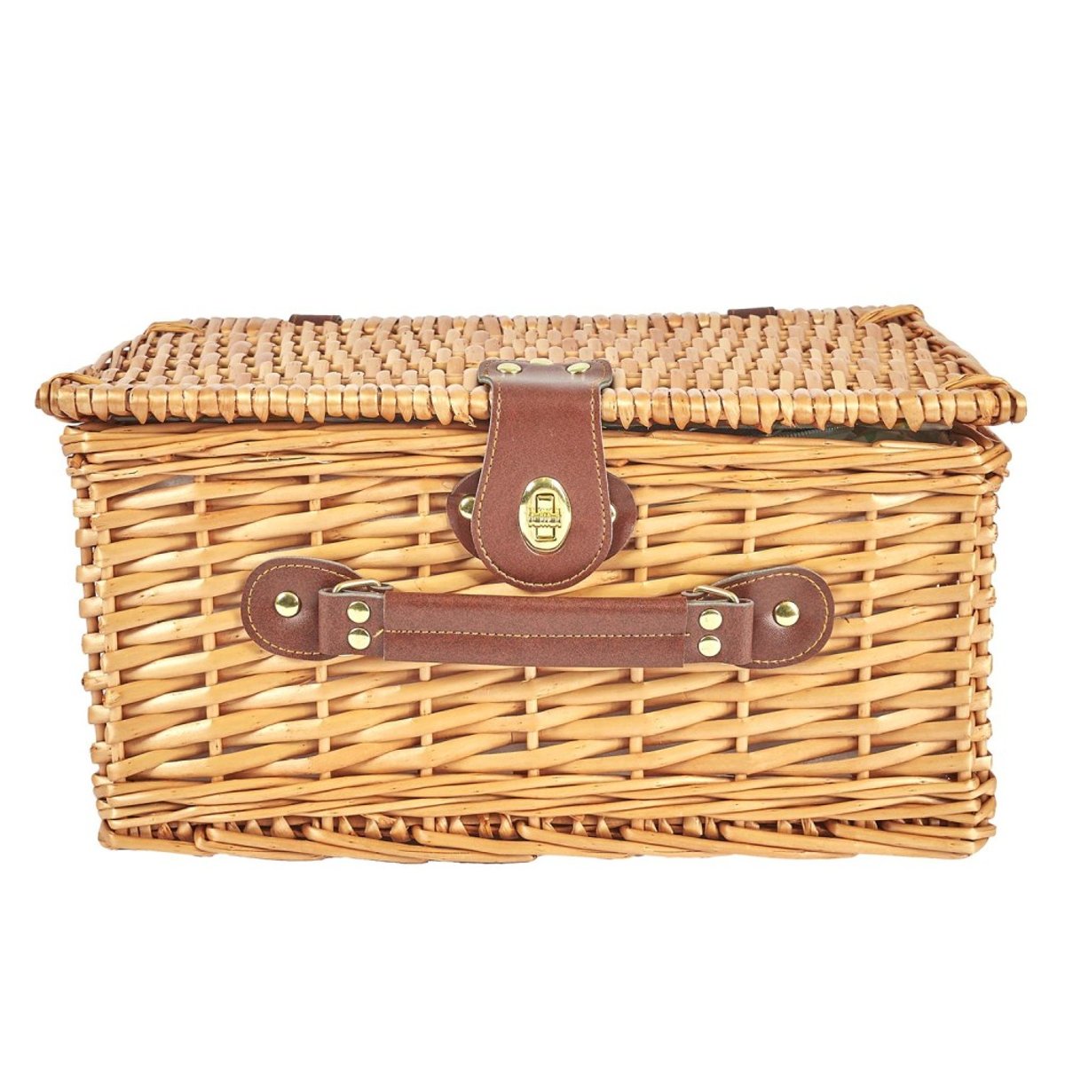 Panier De Pique Nique Pour 4 Personnes Vert marron, DECORATIE