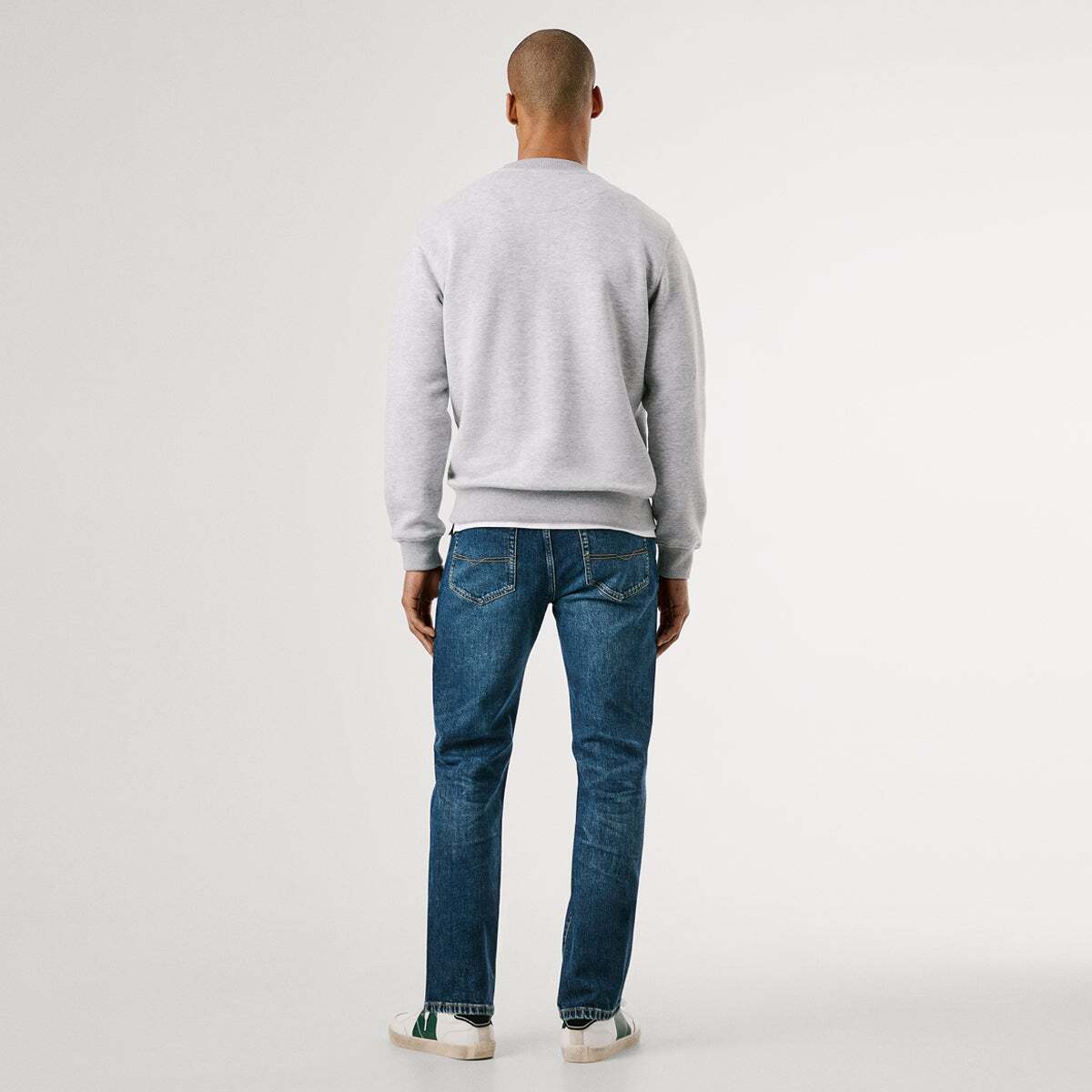 Sweat-Shirt À Col Rond Avec Logo gris chine, PEPE JEANS