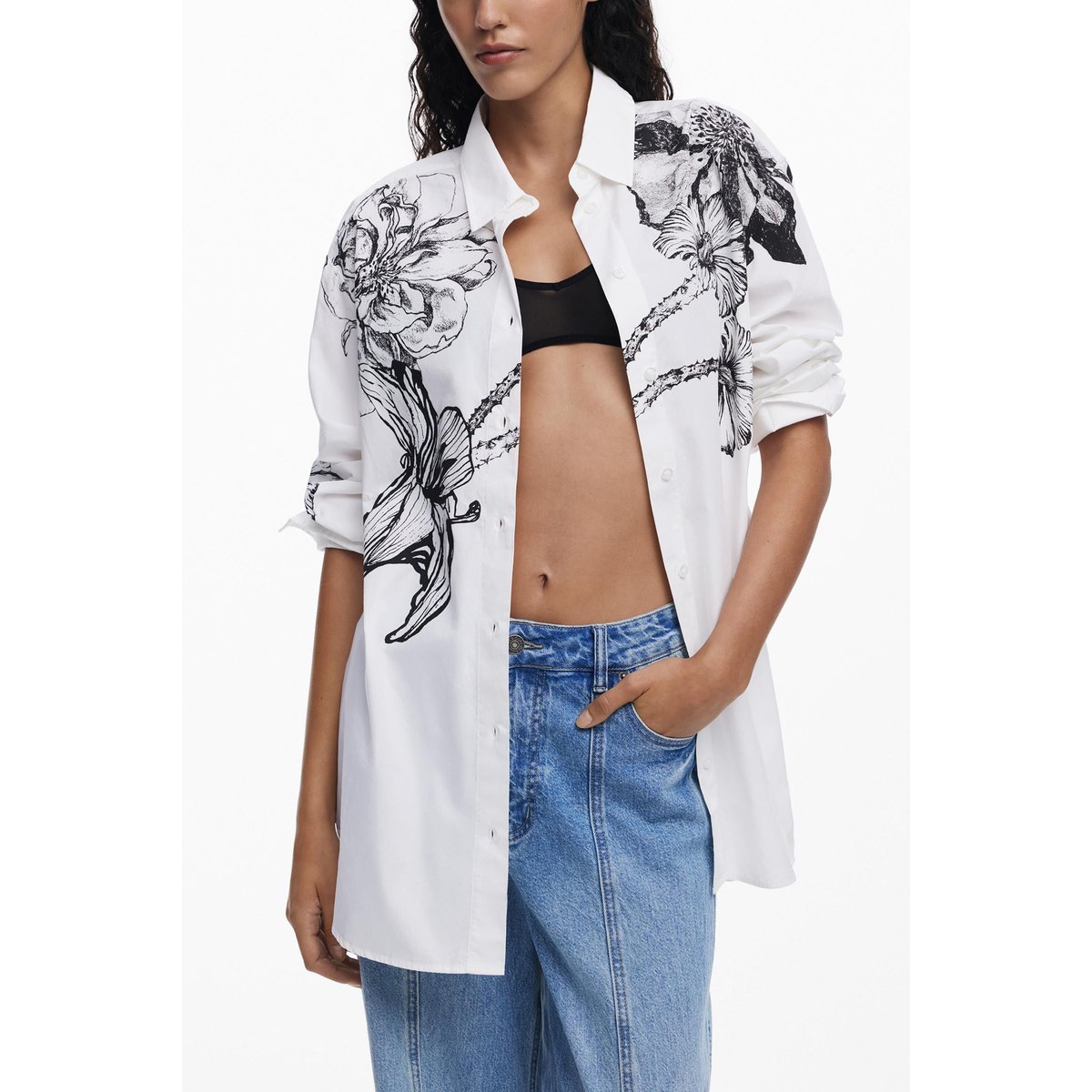 Chemise conçue par Mr. Christian Lacroix blanc, DESIGUAL