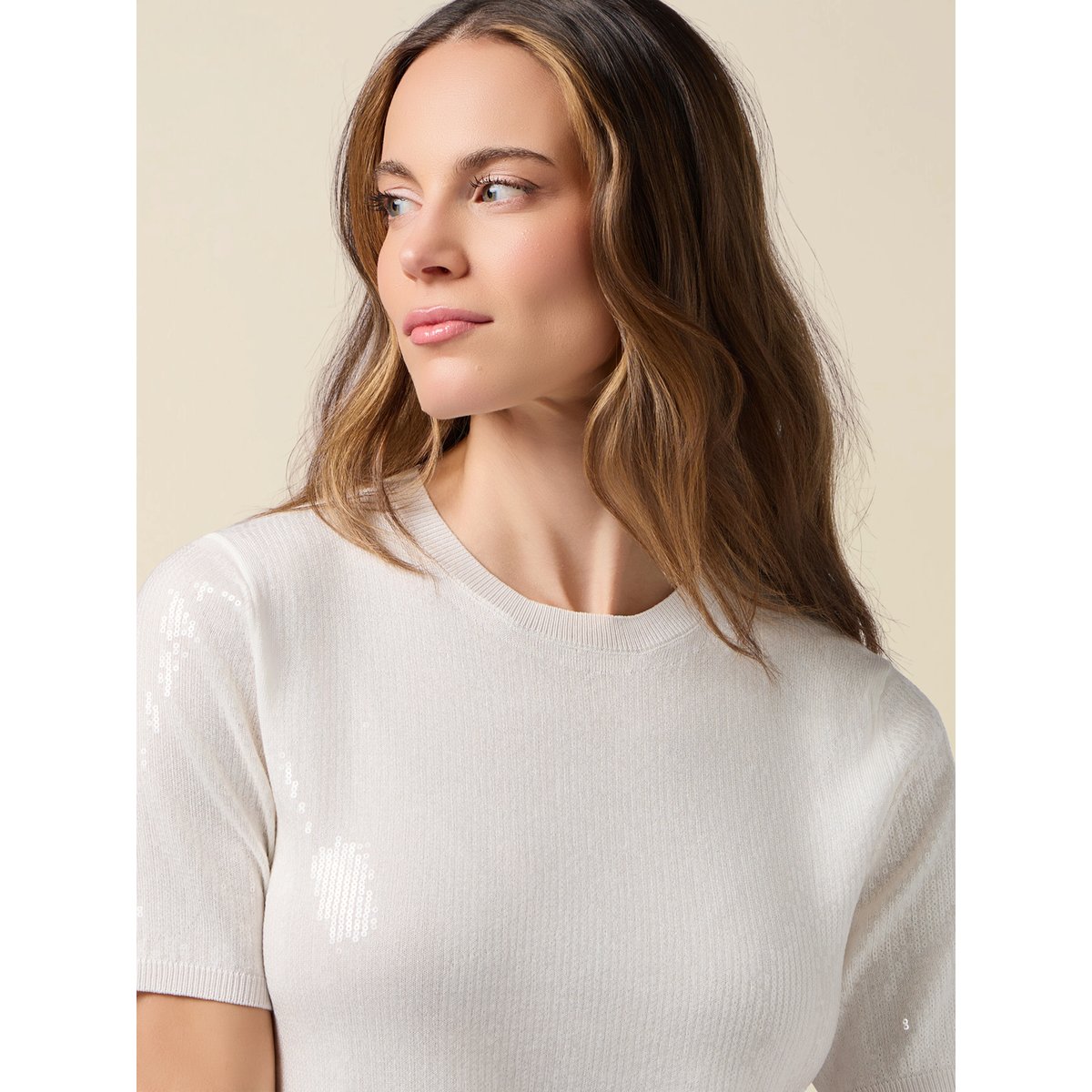 Maille à paillettes blanc, OLTRE