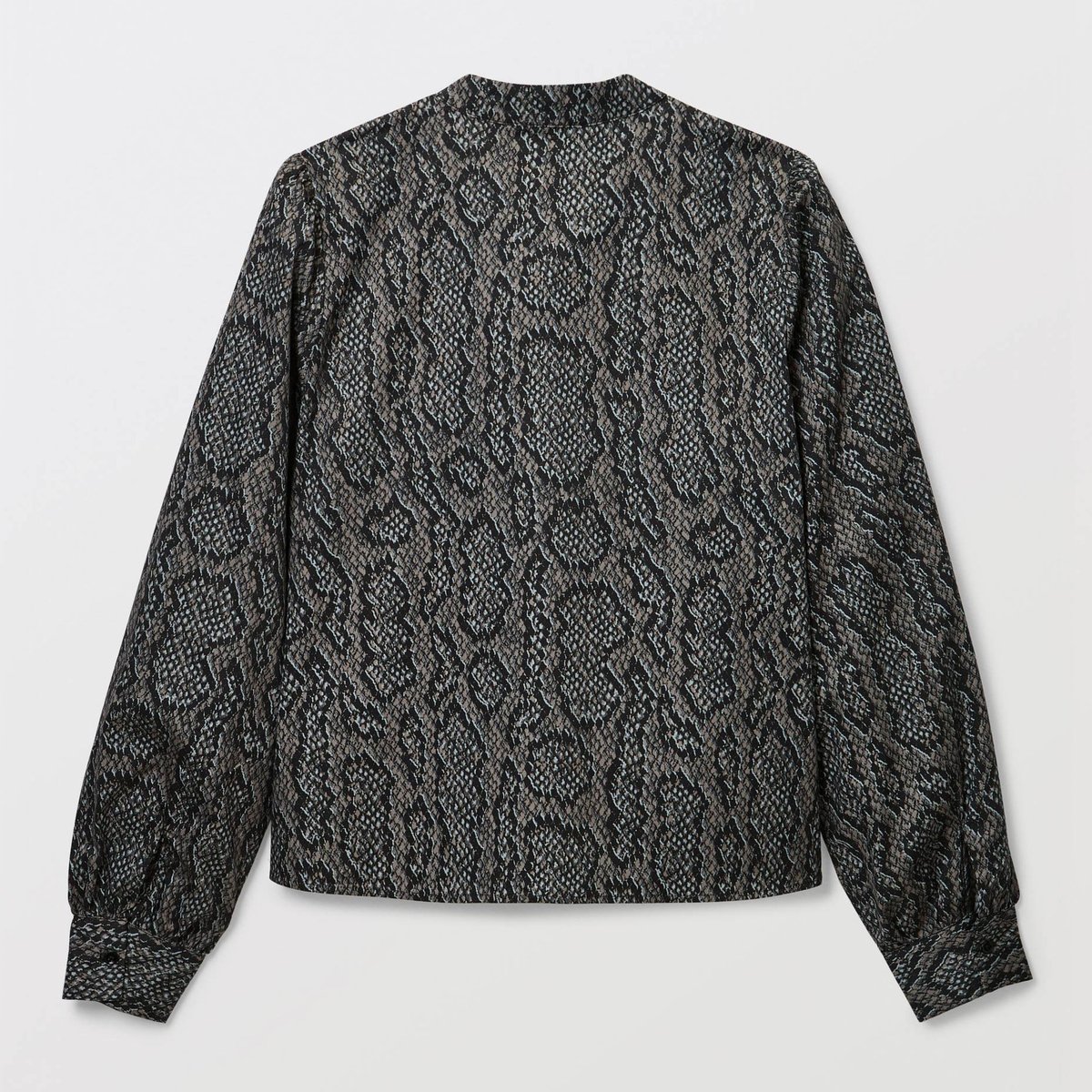 Blouse manches longue imprimée en coton BIO GOTS gris fonce anthracite, MONOPRIX