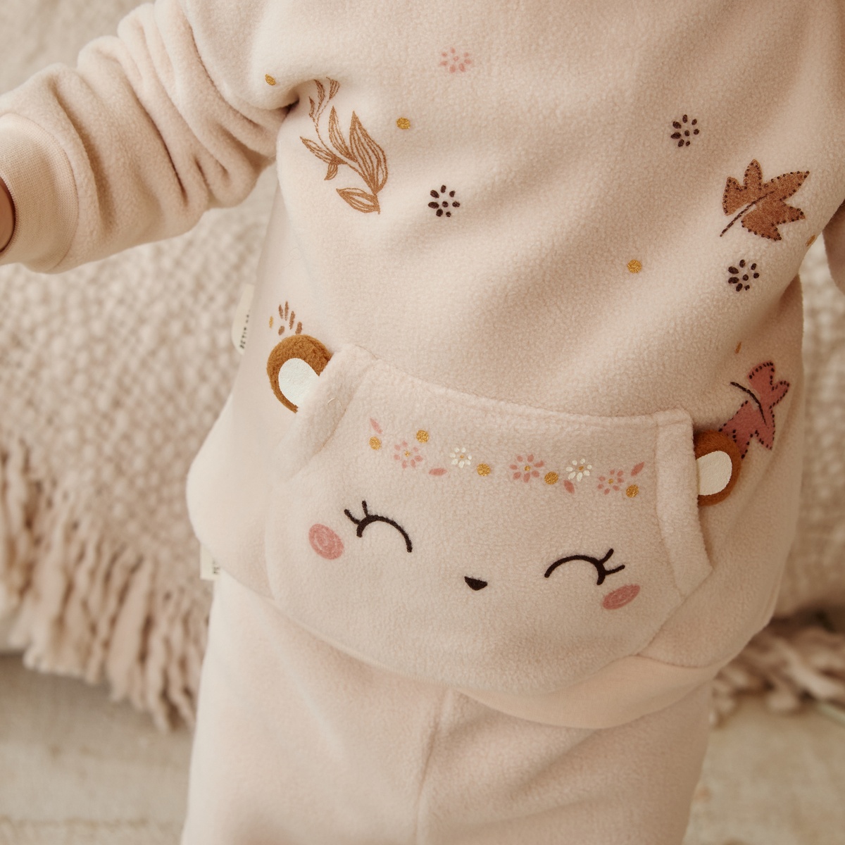 Pyjama enfant 2 pièces en polaire Chincha beige, PETIT BEGUIN