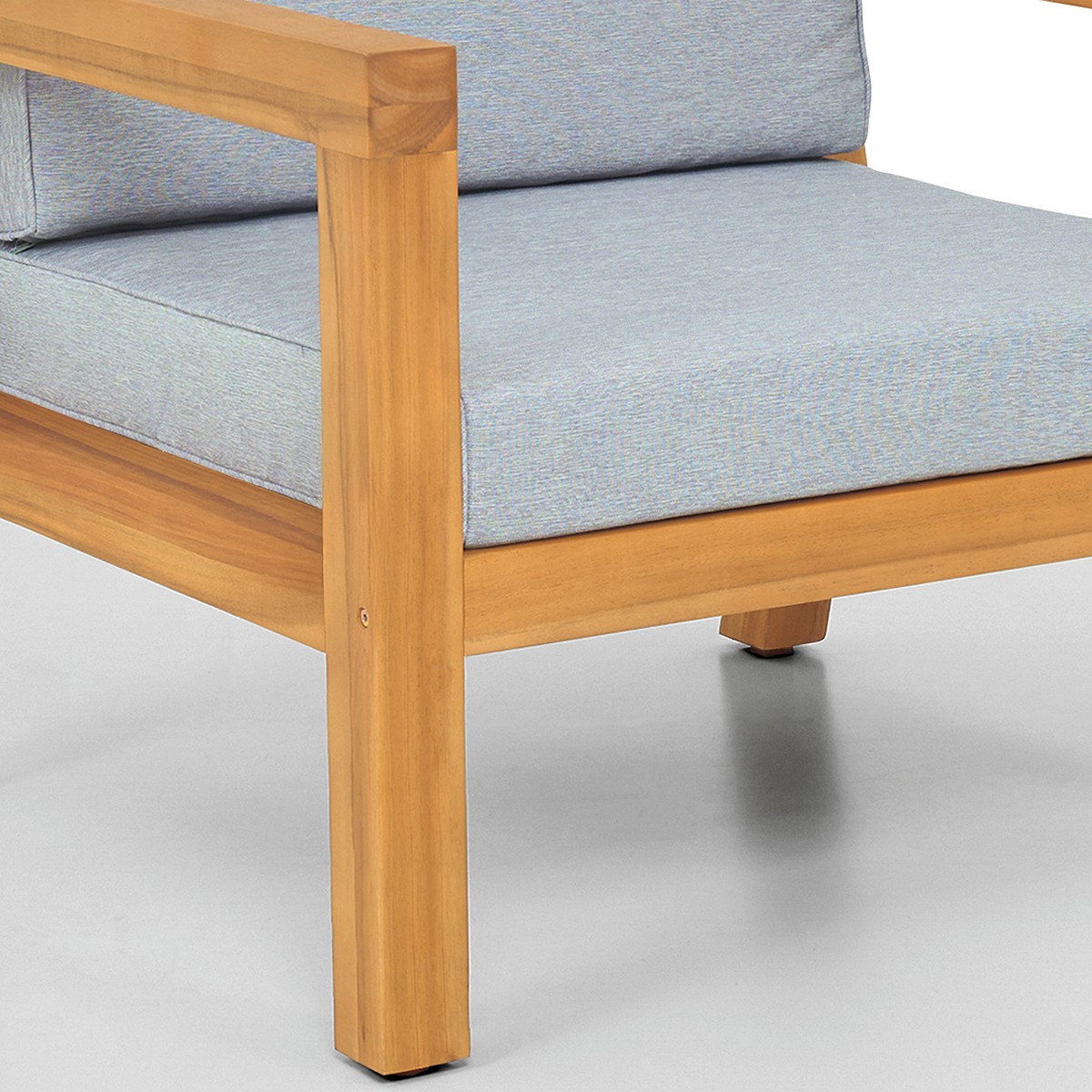 Fauteuil de jardin en bois FSC - PALAU gris chiné, HOMIFAB