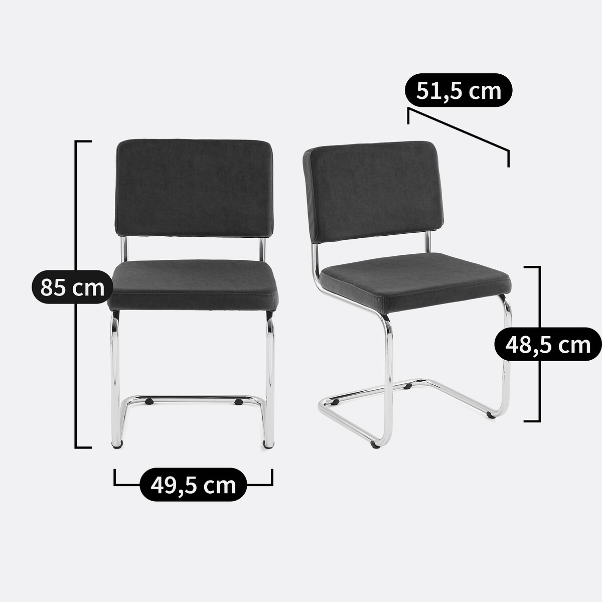 Set of 2 Sarva Velvet Chairs khaki, LA REDOUTE INTERIEURS