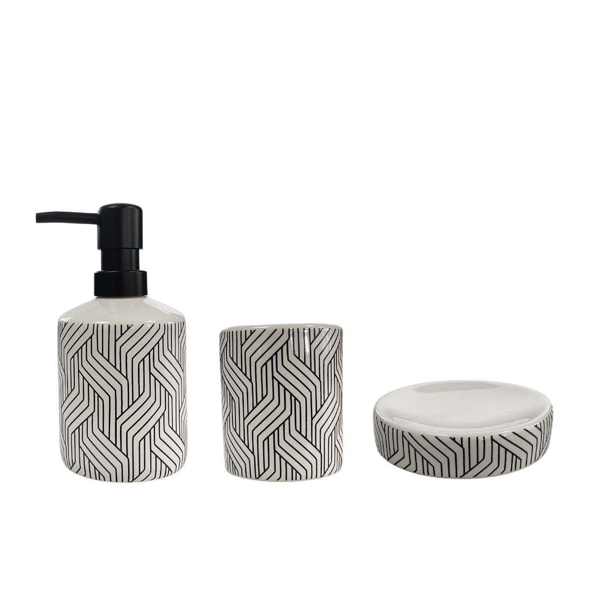 Set salle de bain graphique 3 pièces céramique URBAIN blanc, GUY LEVASSEUR