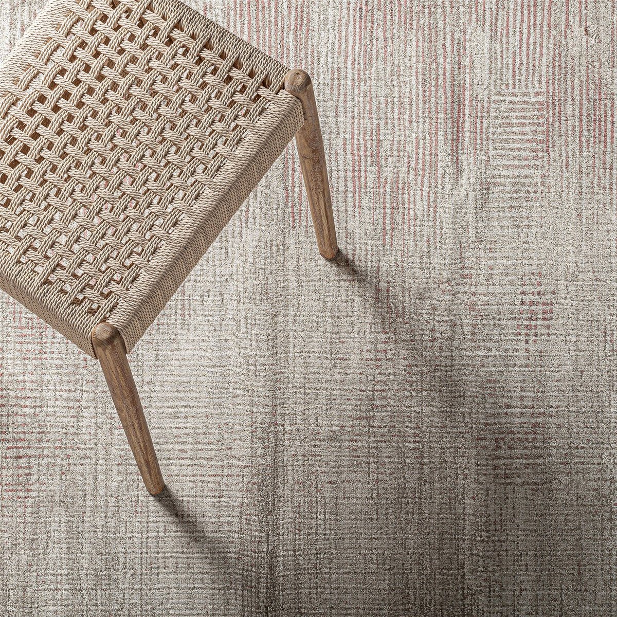 Tapis rectangulaire style moderne, Uni beige clair soyeux, RECOLLECTION
