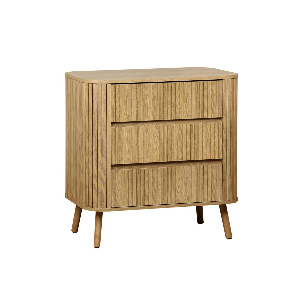 Commode décor strié 3 tiroirs LEGACY naturel, SWEEEK