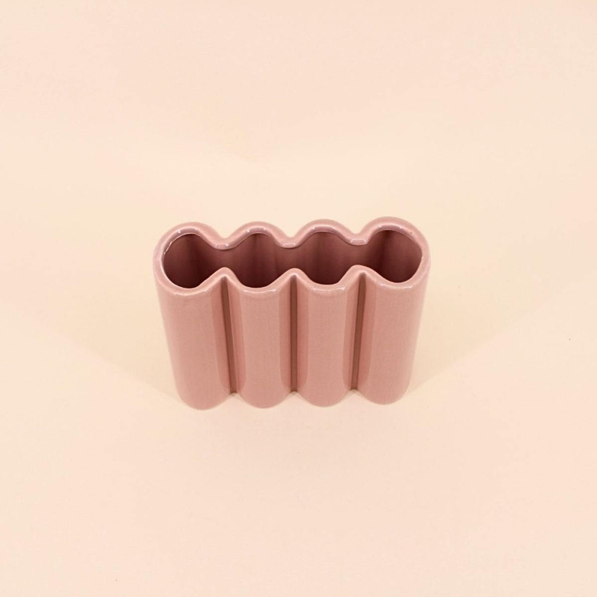 Vase en céramique alvéolé, H17cm rose, ORNAMI