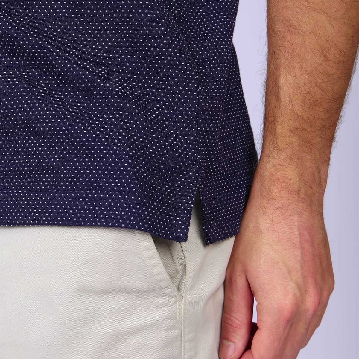 Polo jacquard Gillie bleu marine, MISE AU GREEN
