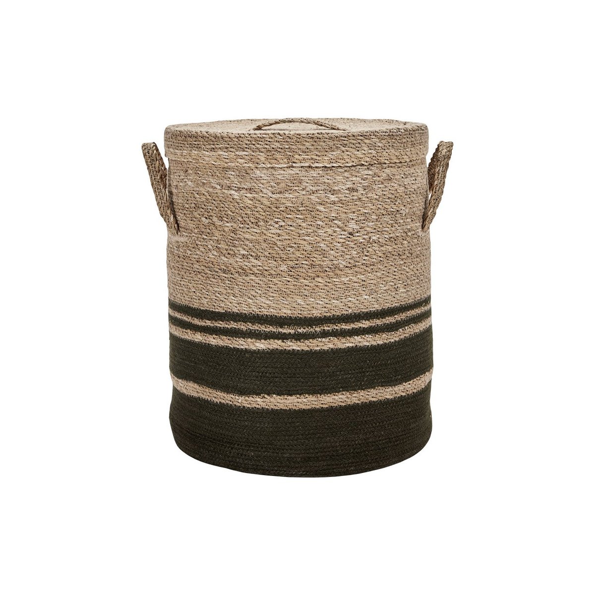 Panier avec couvercle Laundry lot de 2 noir, HOUSE DOCTOR