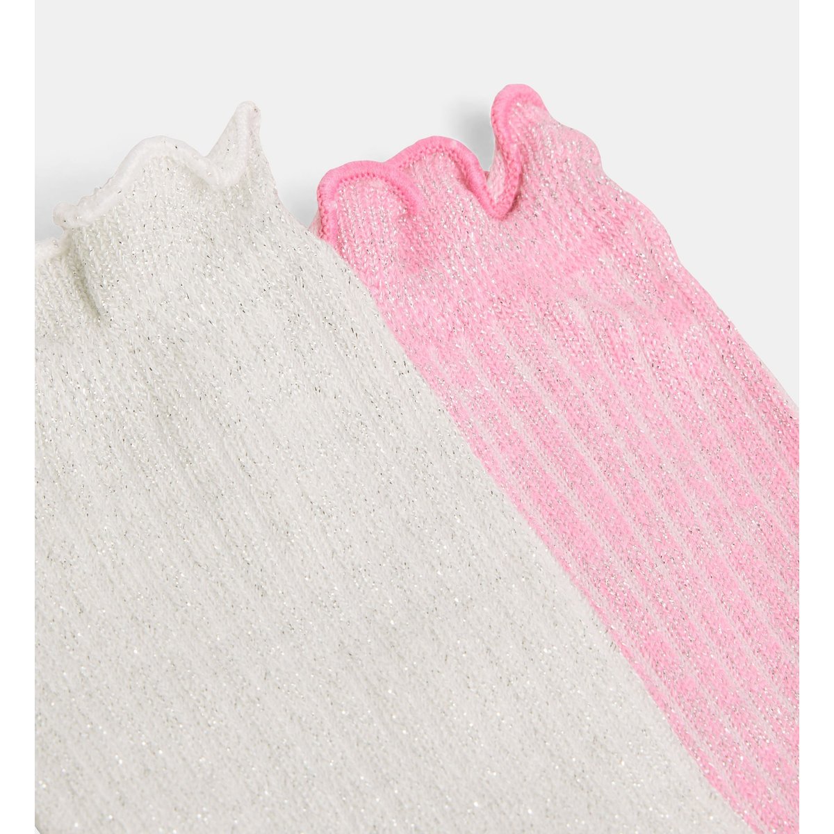 Lot de 2 chaussettes lasokete lur en coton écru et rose, CADET ROUSSELLE