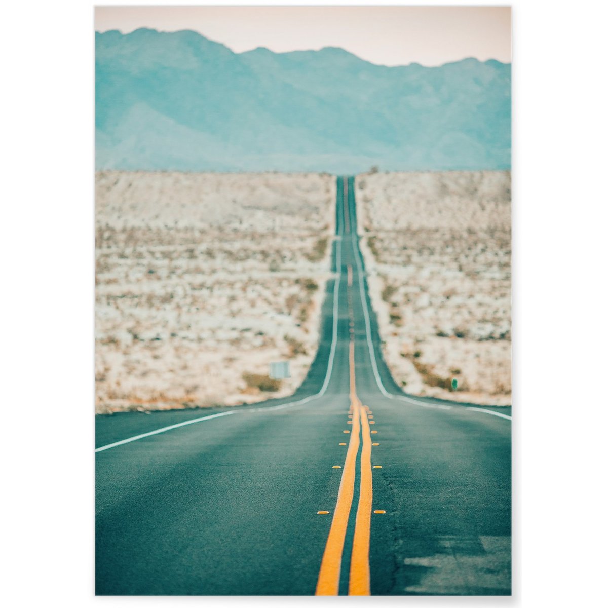 Affiche Nature Desert Road blanc, L'AFFICHERIE