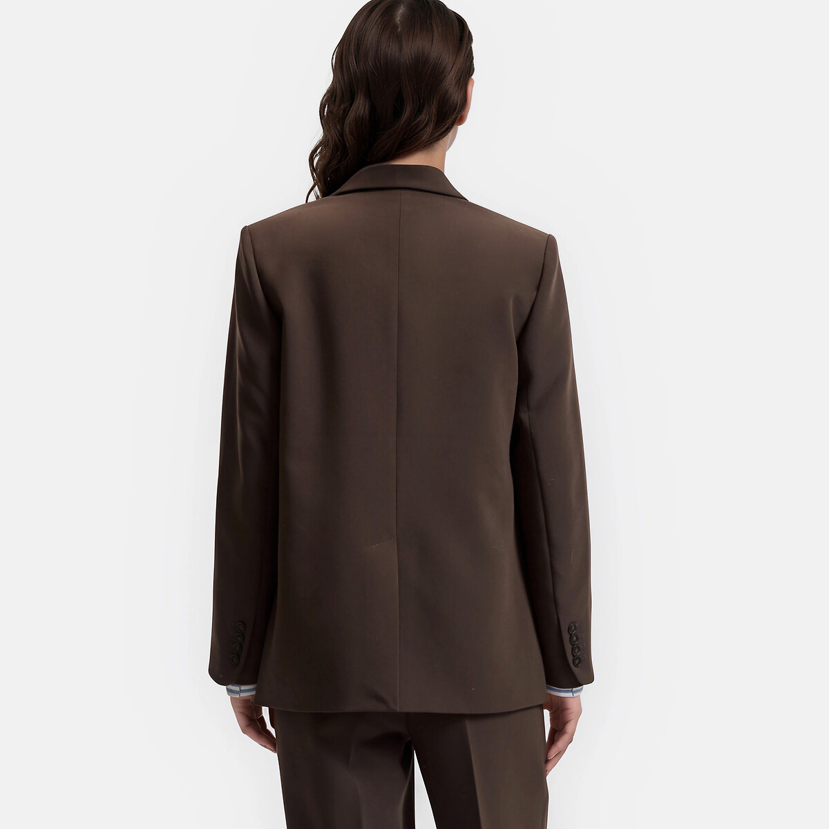 Chaqueta americana de corte recto y botonadura sencilla chocolate, LA REDOUTE COLLECTIONS