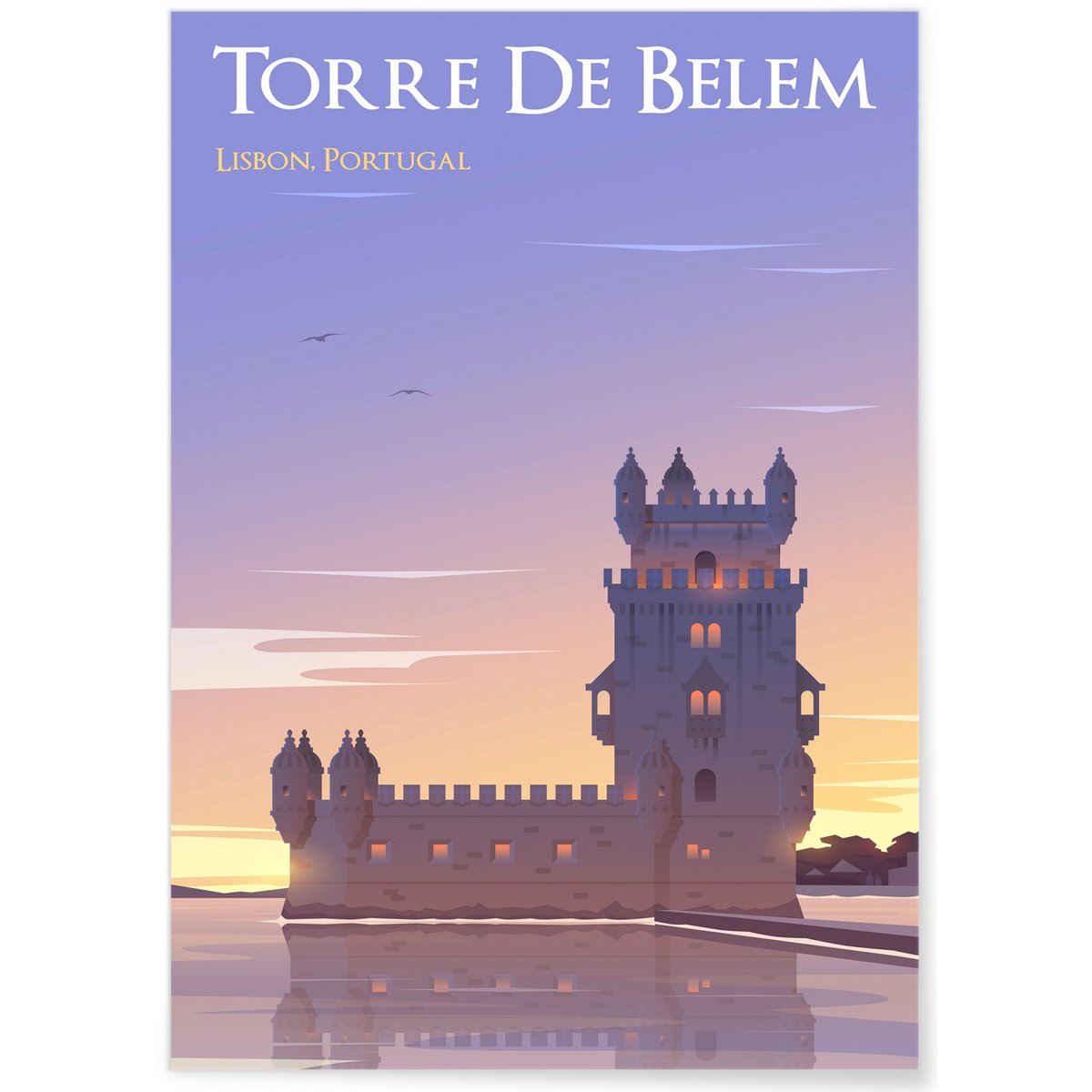 Affiche Tour de Belém blanc, L'AFFICHERIE