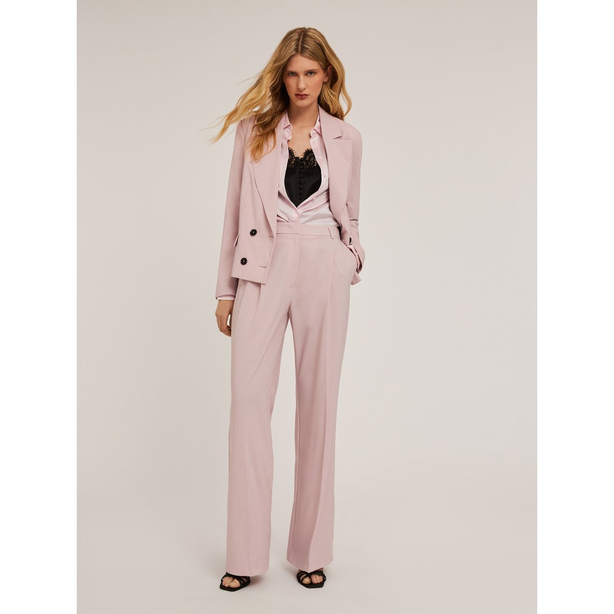 Pantalon palazzo à plis rose, MOTIVI