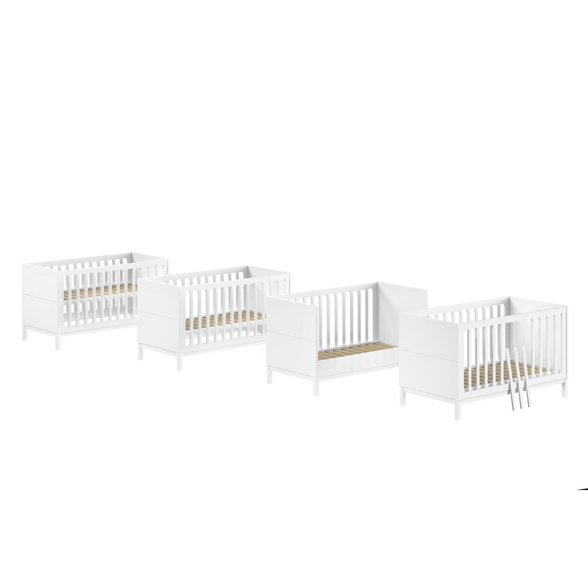 Lit Bébé/Junior eva 70x140 blanc couleur unique, VIPACK