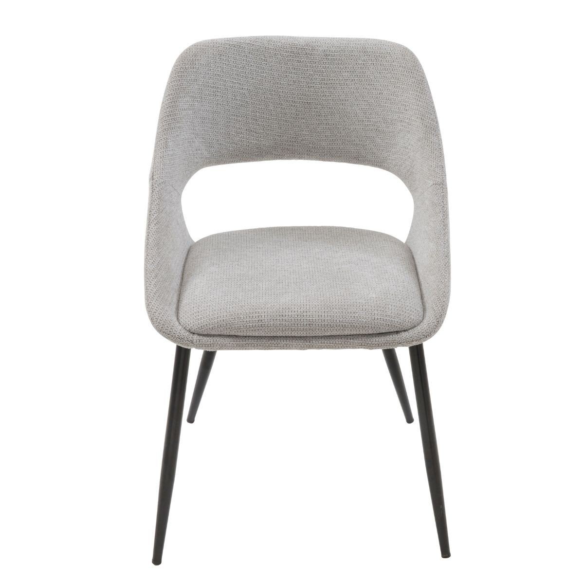 Lot de 6 chaises en tissu avec piètement en métal L51 cm - ELODIE gris clair, SIGNATURE
