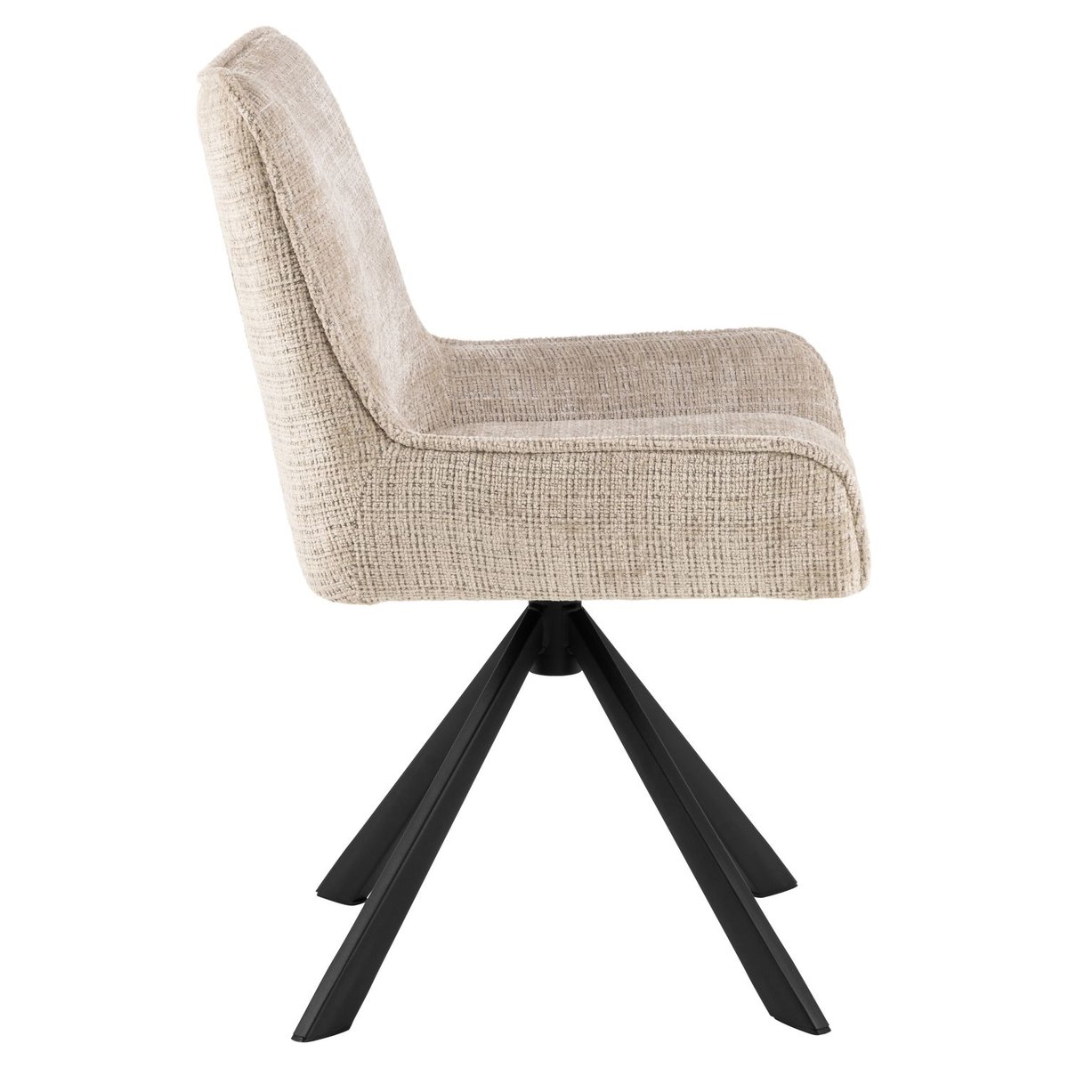 Lot de 2 chaises de salle à manger pivotantes en tissu et acier MEMPHIS beige, TOILINUX