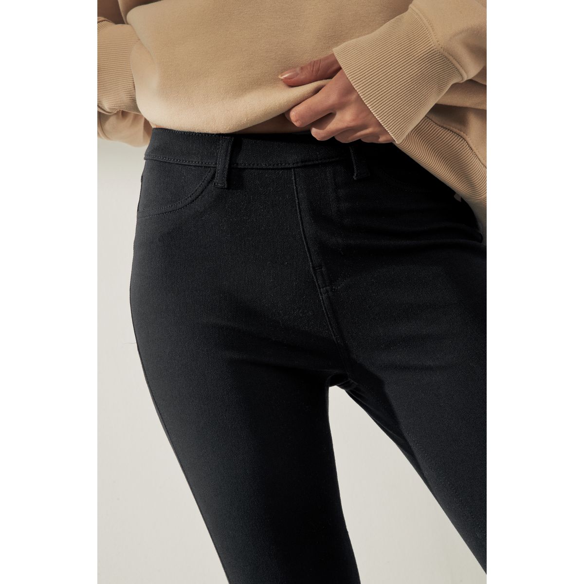 Legging en denim jersey court noir, NEXT