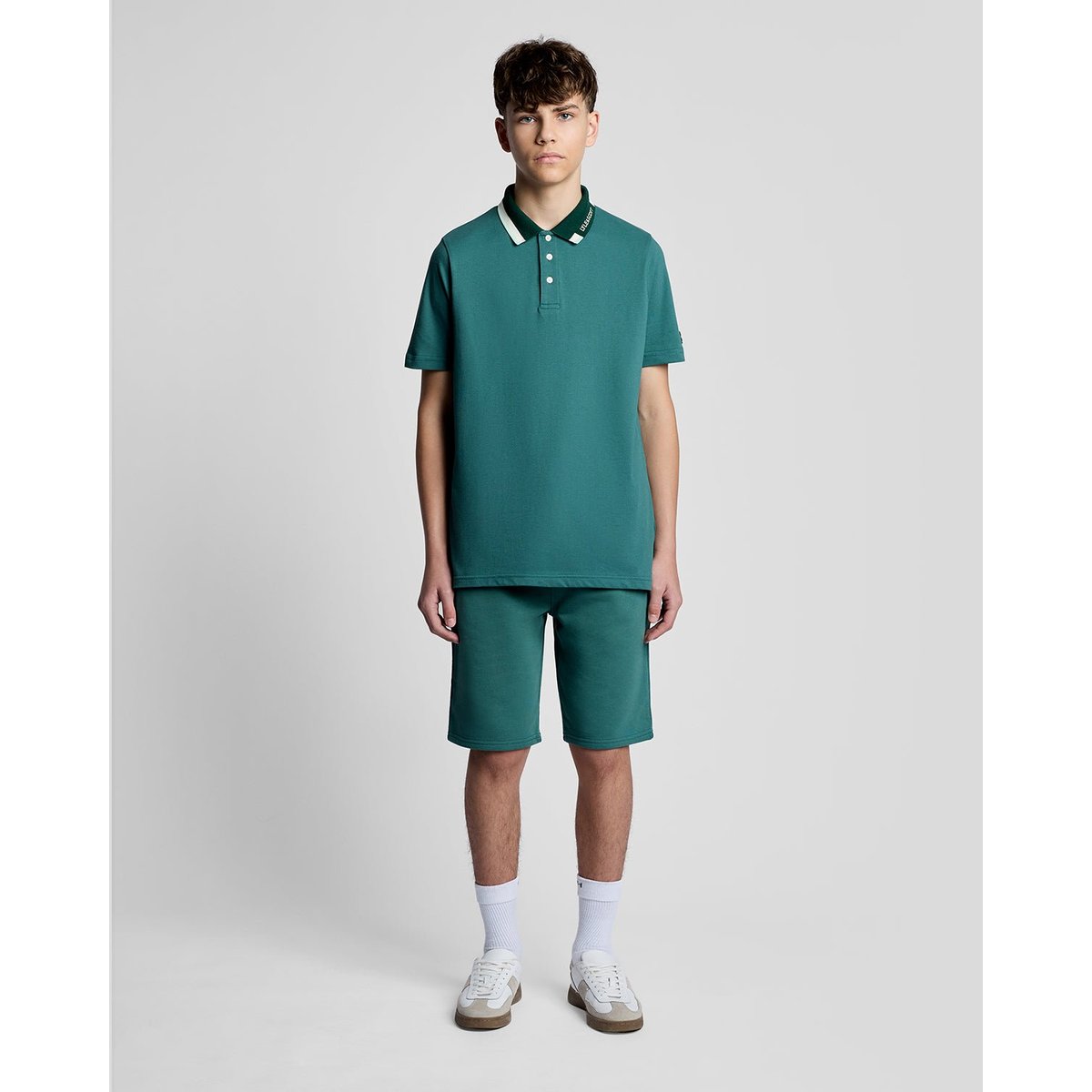 Polo à liserés contrastés logo vert everglade, LYLE & SCOTT